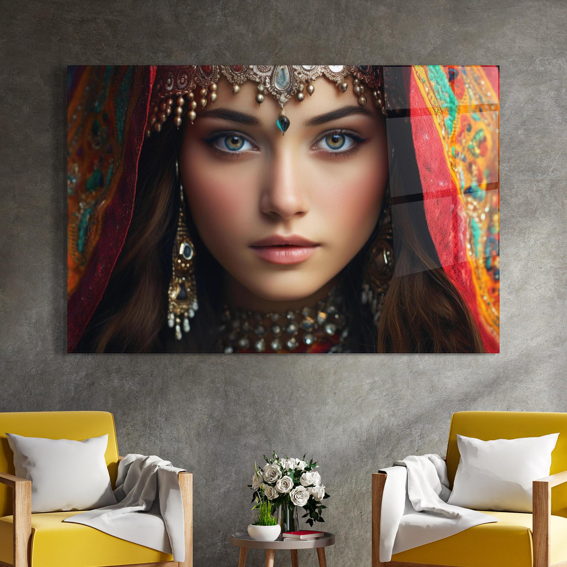 Glasbild Blue Green Culture Eye mockup 4