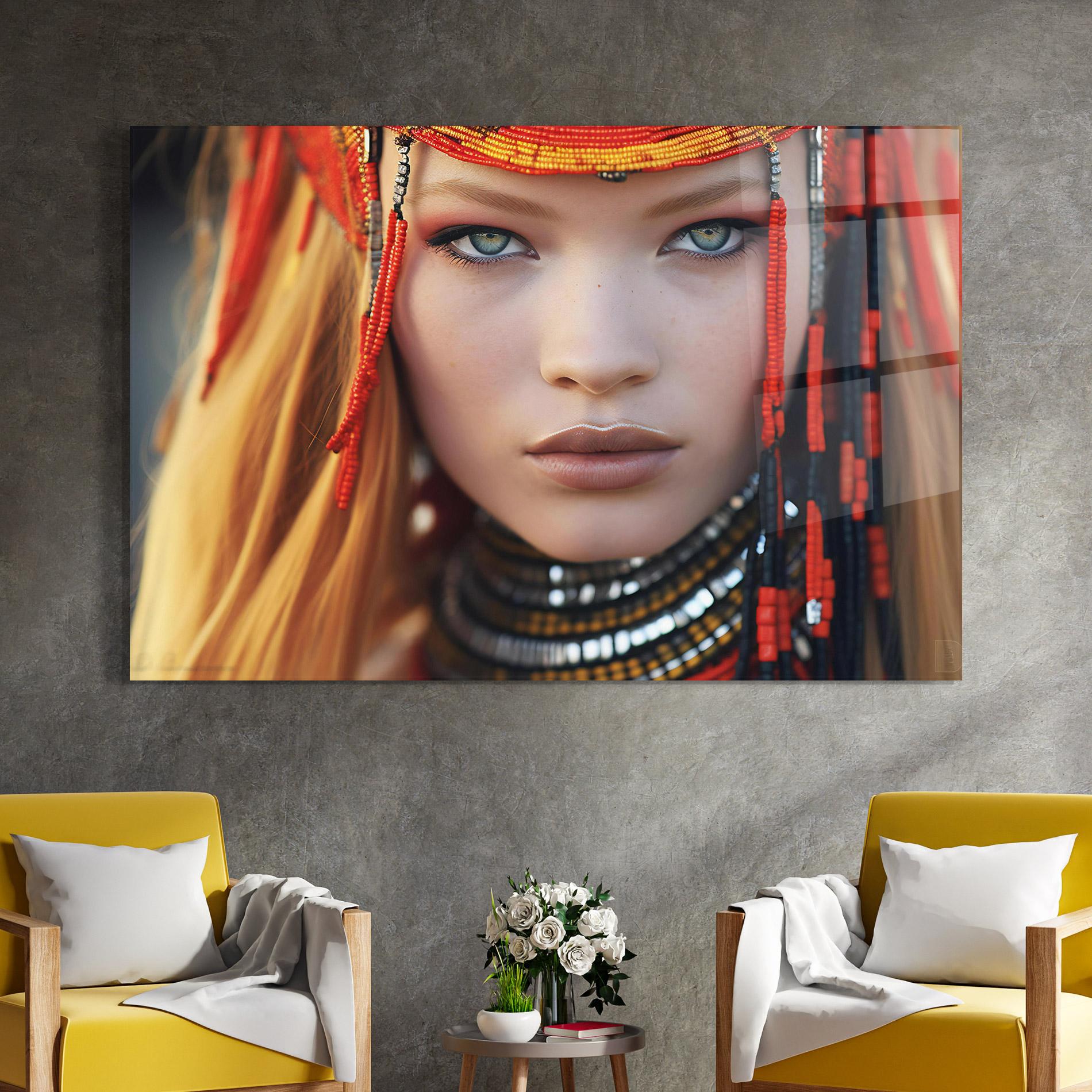 Glasbild Closeup Portrait Pretty Eyes mockup 4