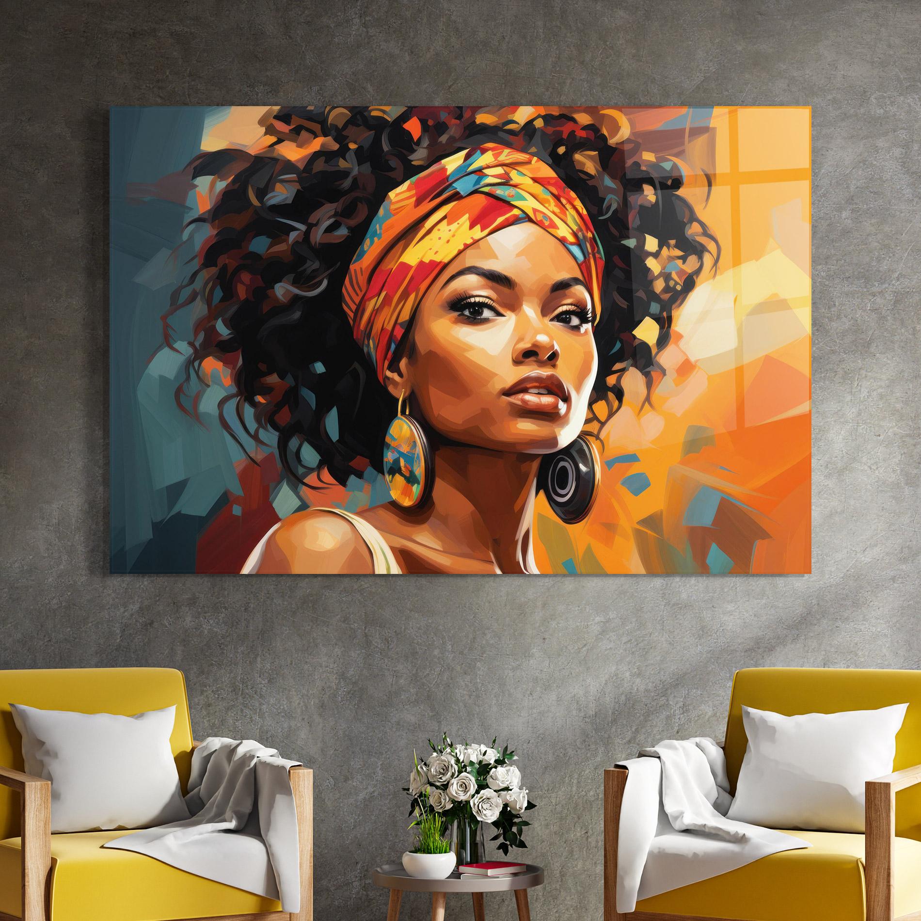 Glasbild Colorful Ethic Portrait mockup 4