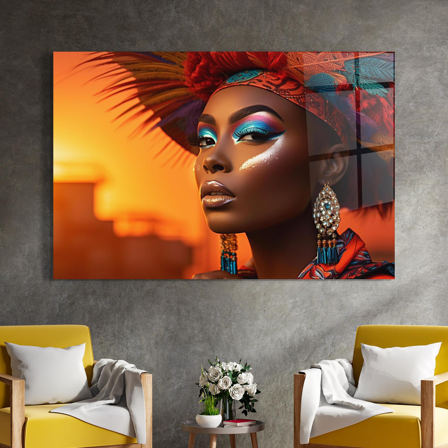 Glasbild Elaborate Makeup Woman mockup 4