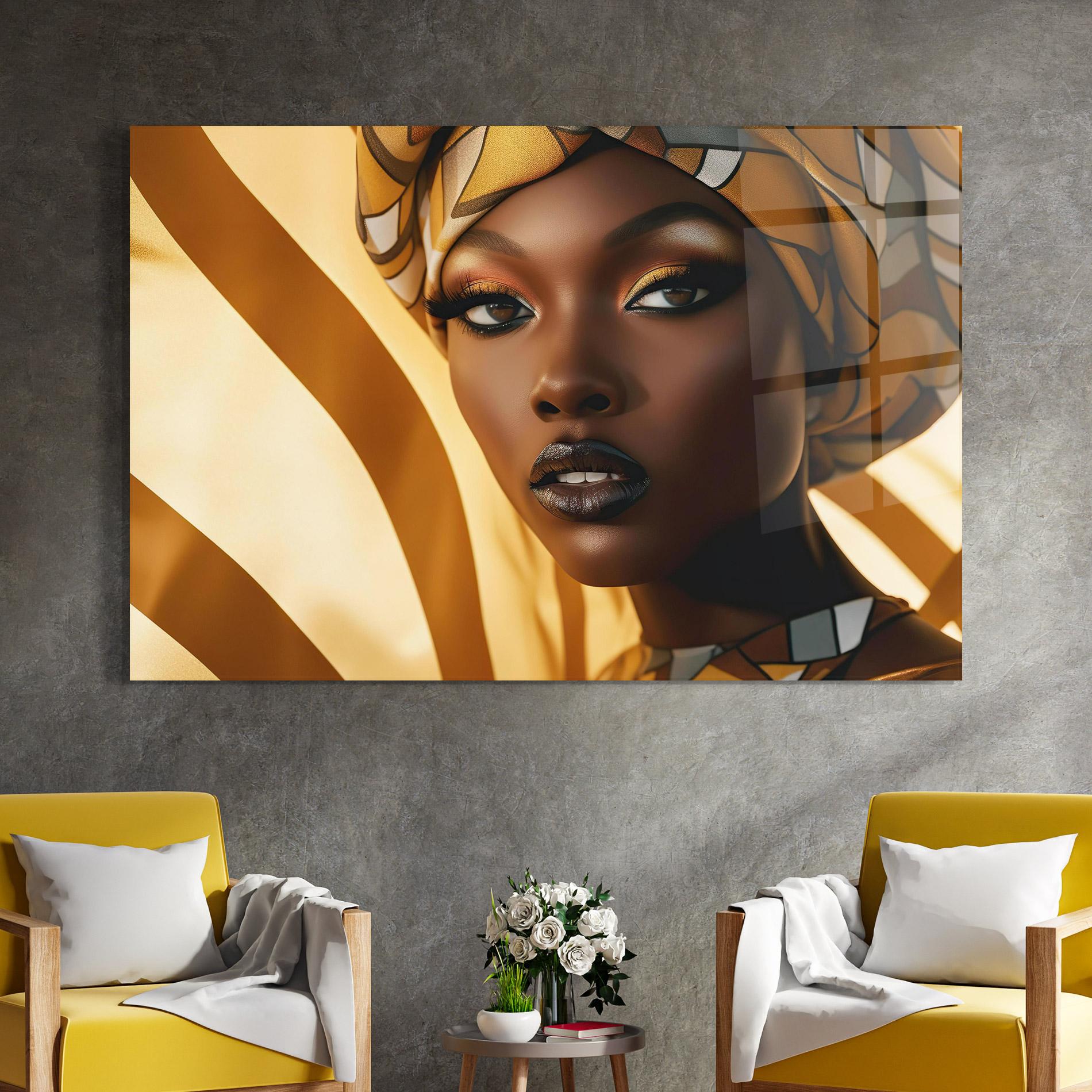 Glasbild Fashion African Woman mockup 4