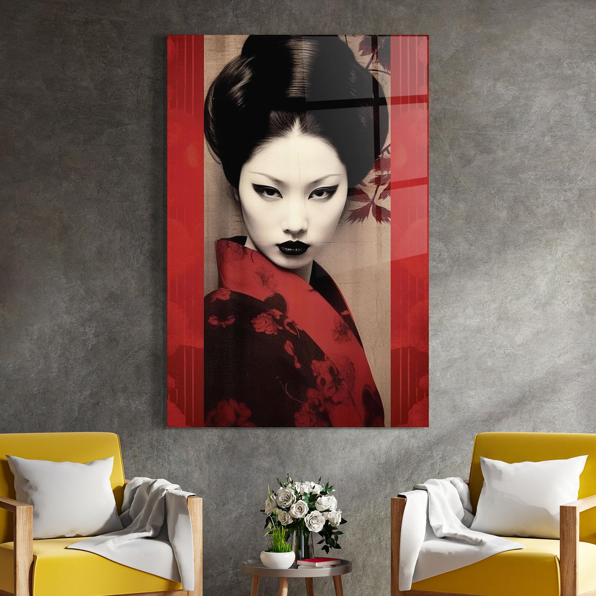 Glasbild Black Asiatic Makeup mockup 4