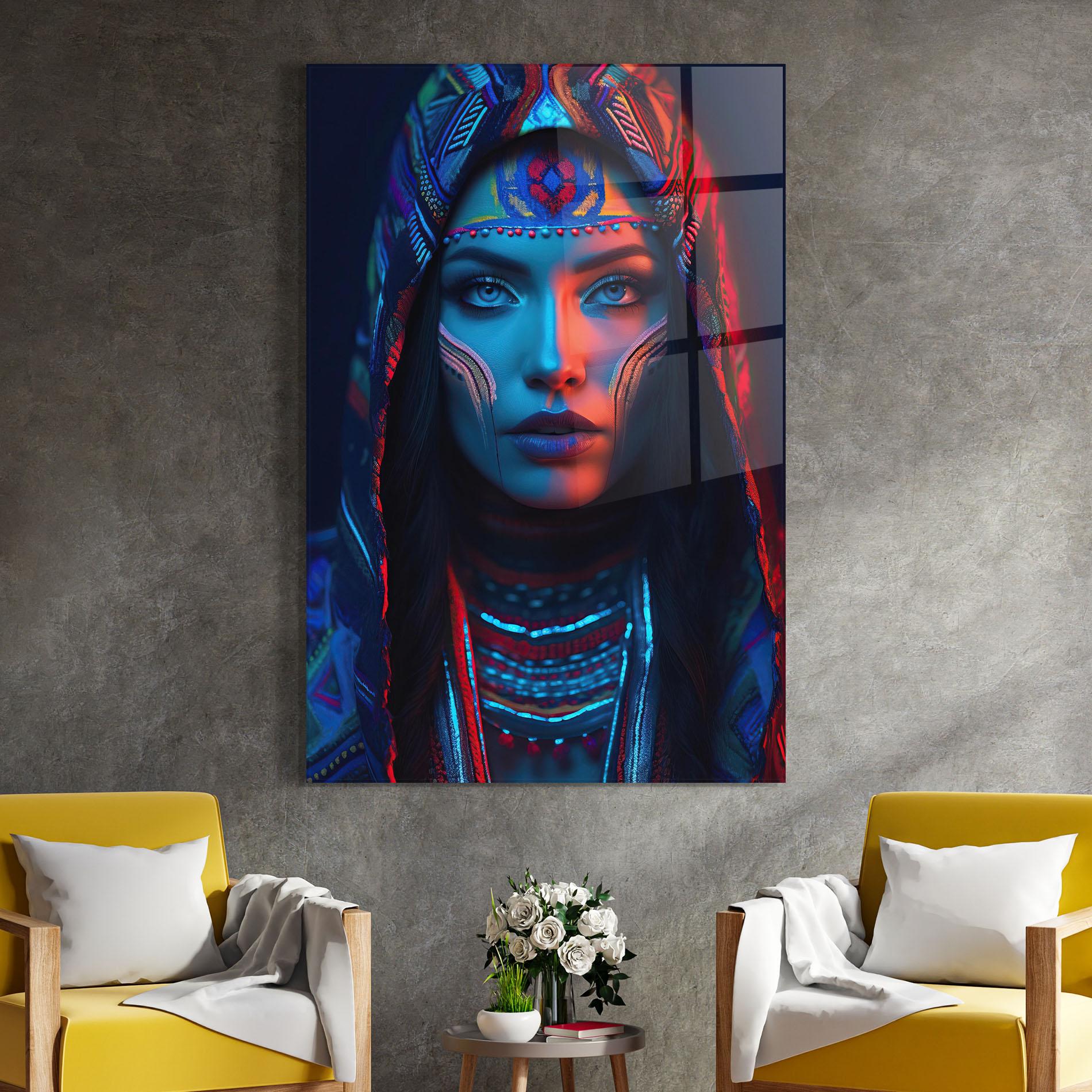 Glasbild Blue Red Light Hood mockup 4