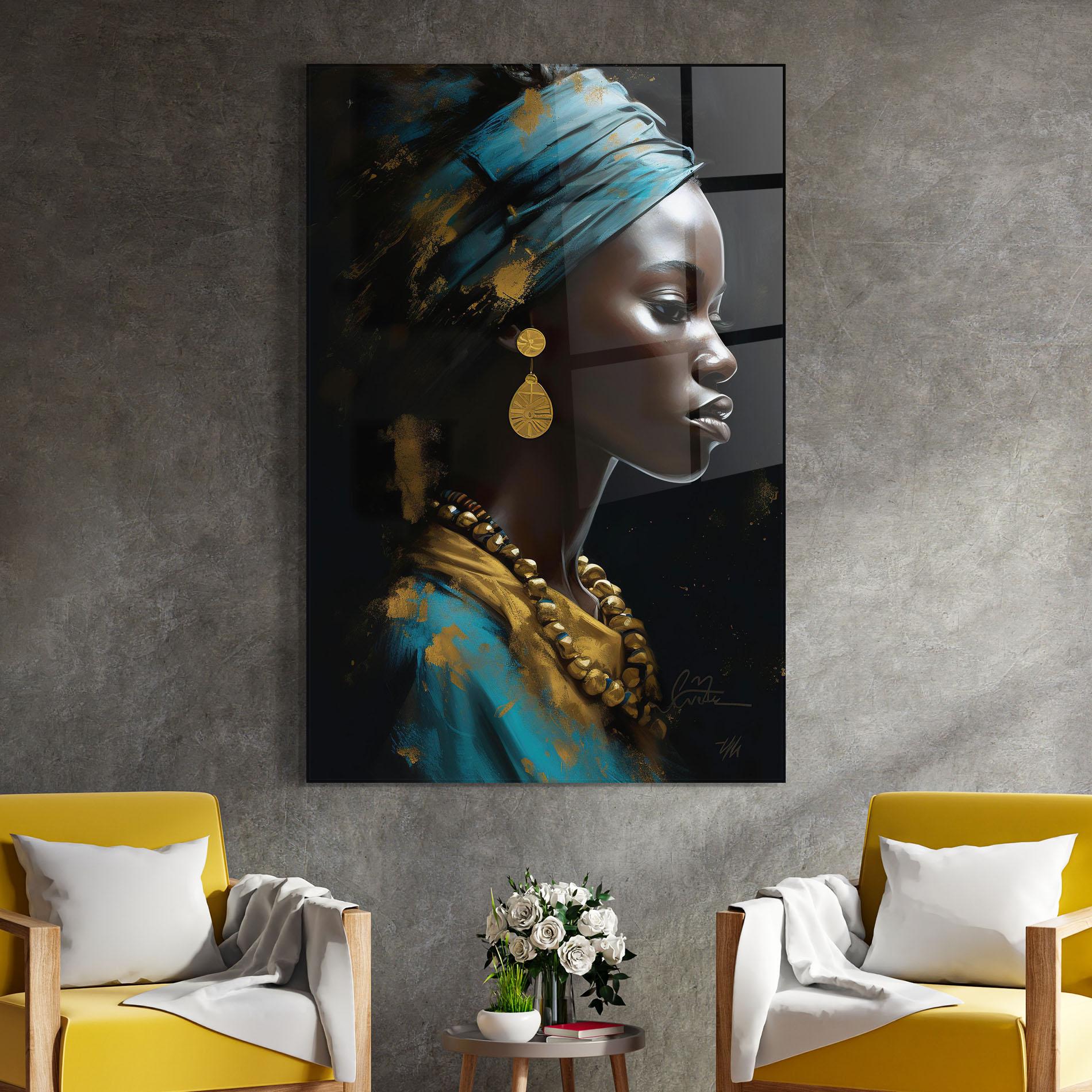 Glasbild Blue Turban mockup 4