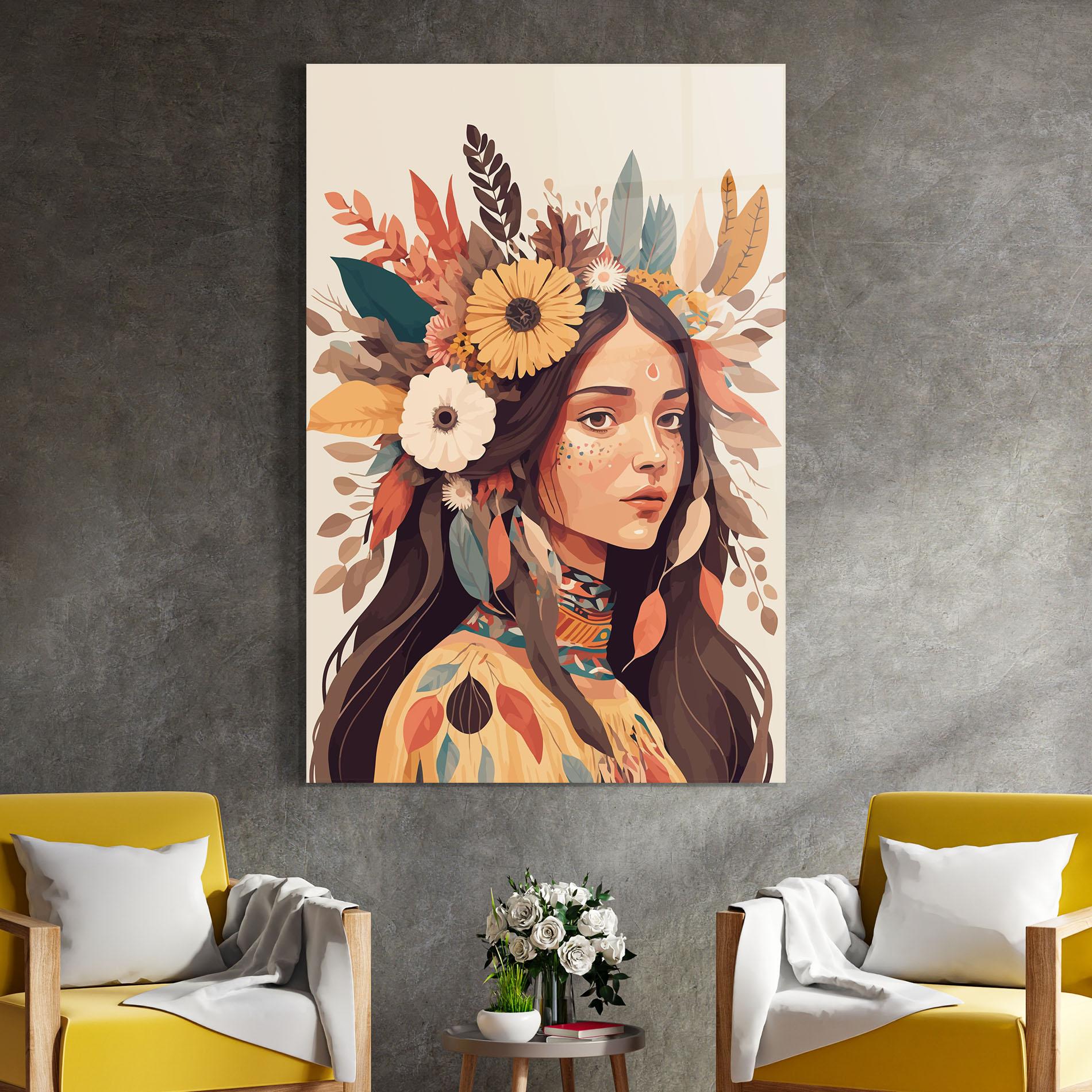 Glasbild Boho Girl mockup 4