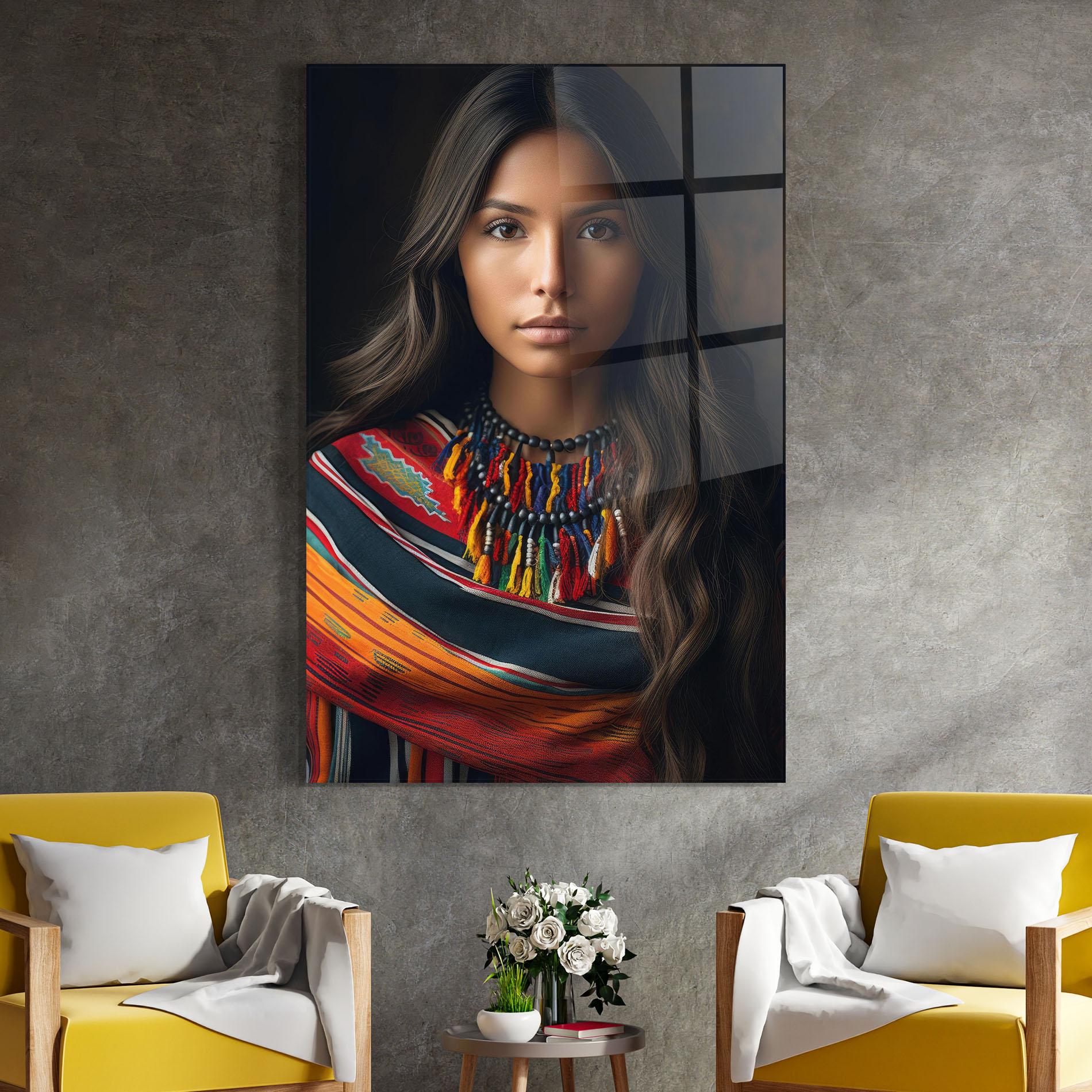 Glasbild Colorful Scarf mockup 4