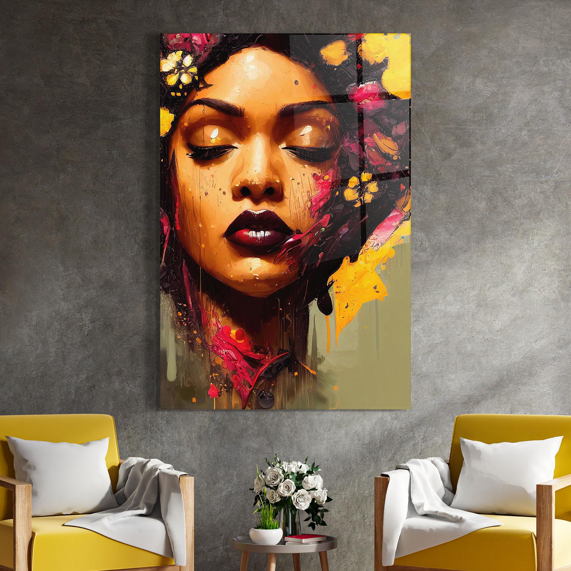 Glasbild Ebony Woman mockup 4