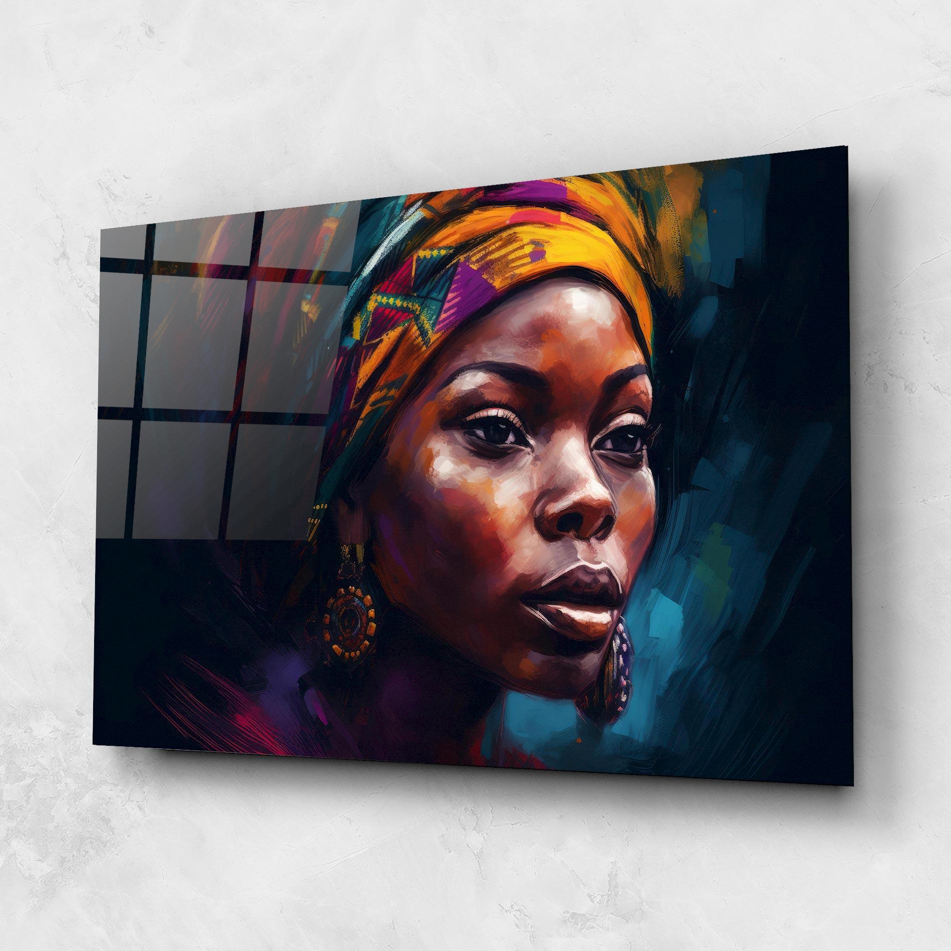 Glasbild Black Traditional Woman mockup 1