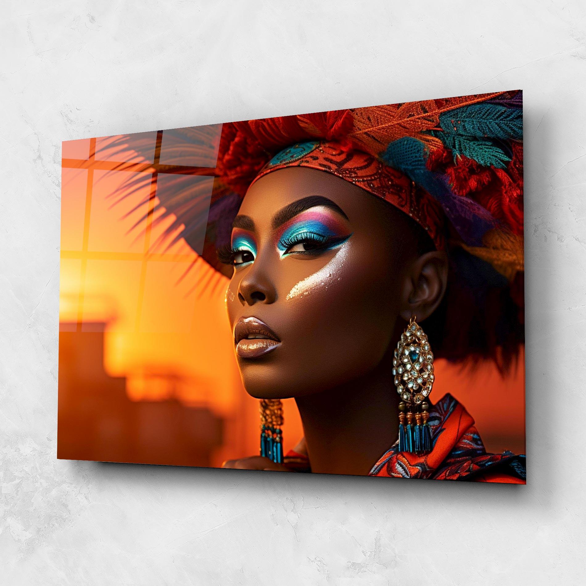 Glasbild Elaborate Makeup Woman mockup 1