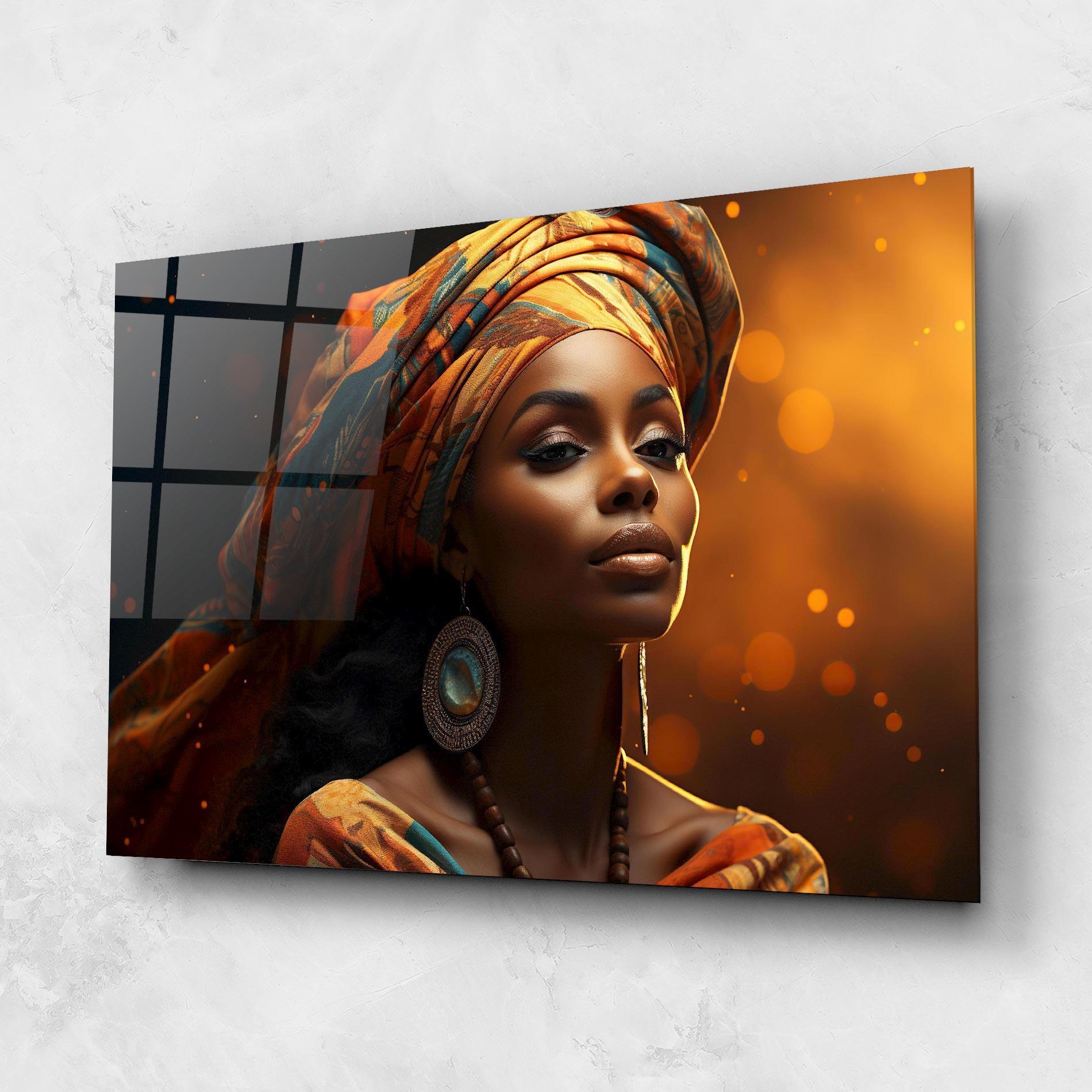 Glasbild Fashion African Portrait mockup 1
