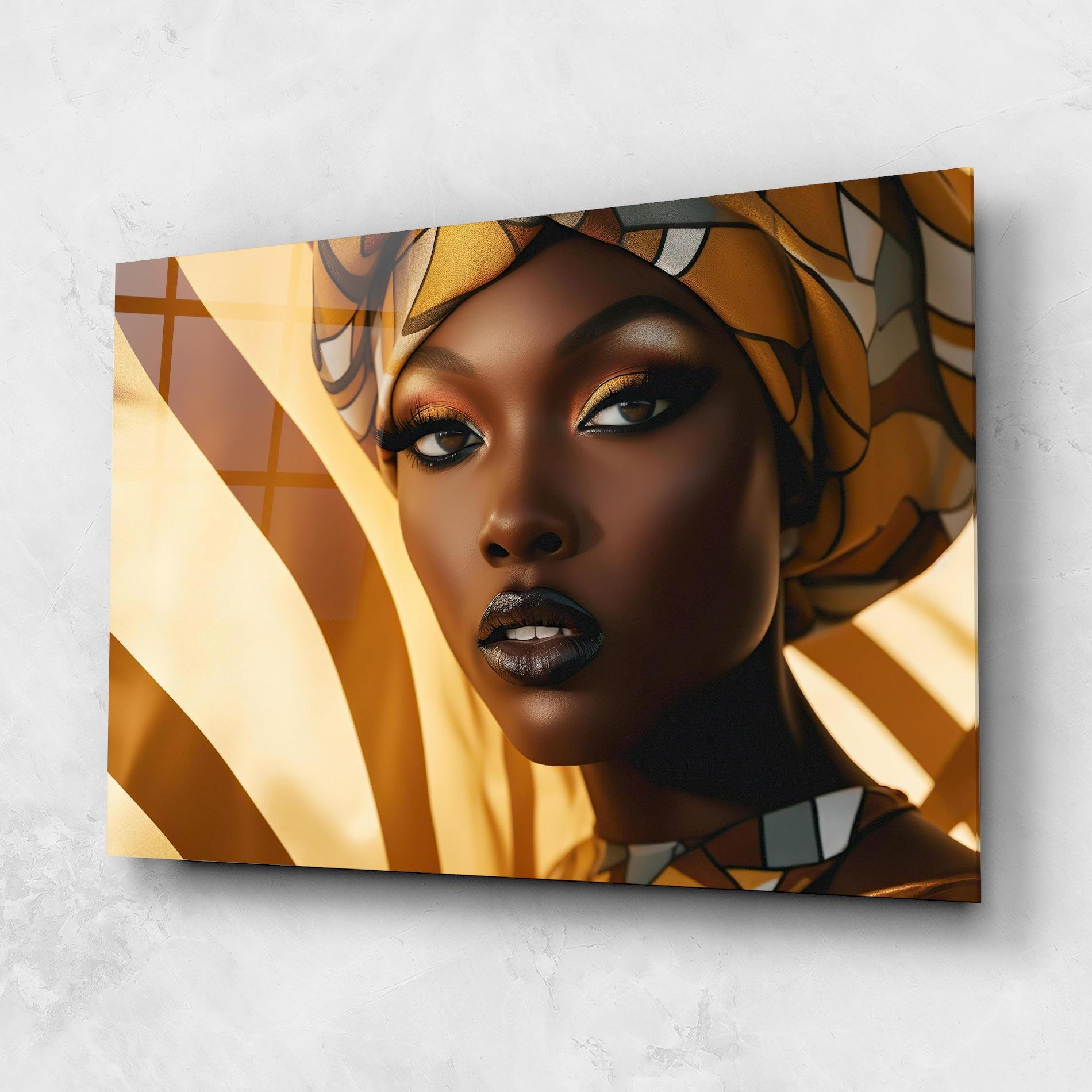 Glasbild Fashion African Woman mockup 1