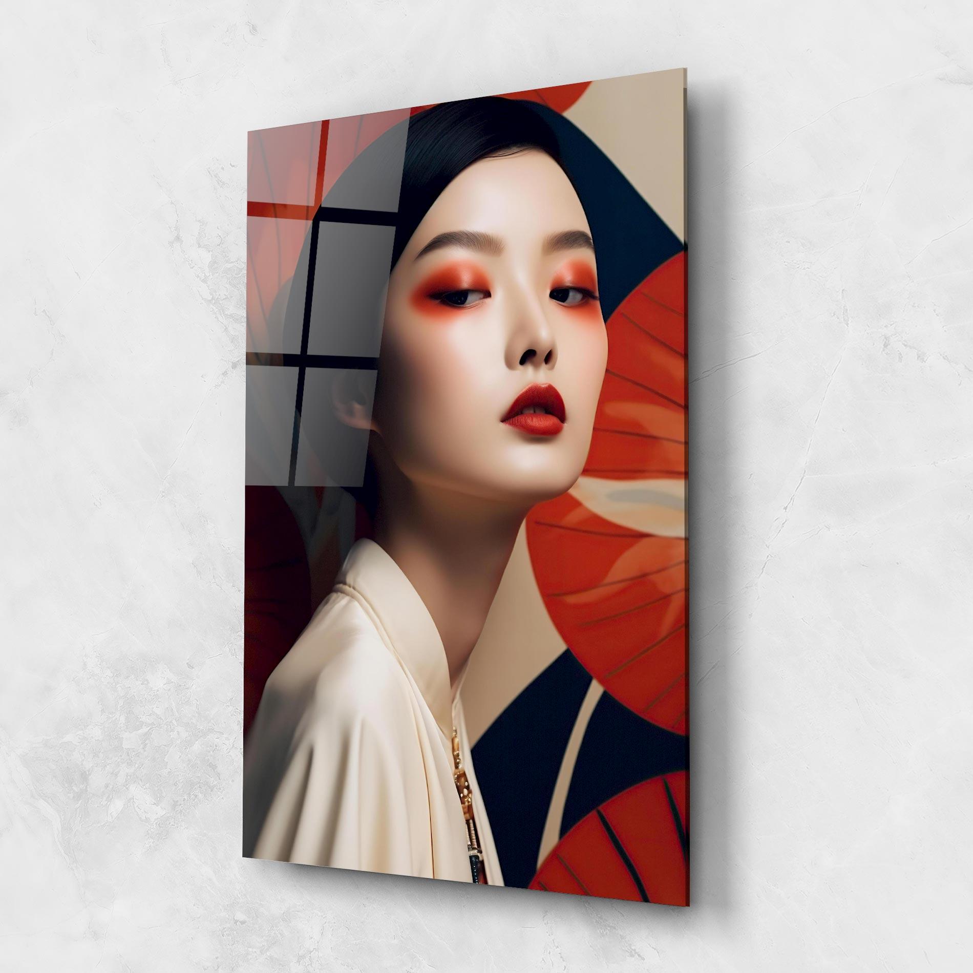 Glasbild Asiatic Red Lips mockup 1
