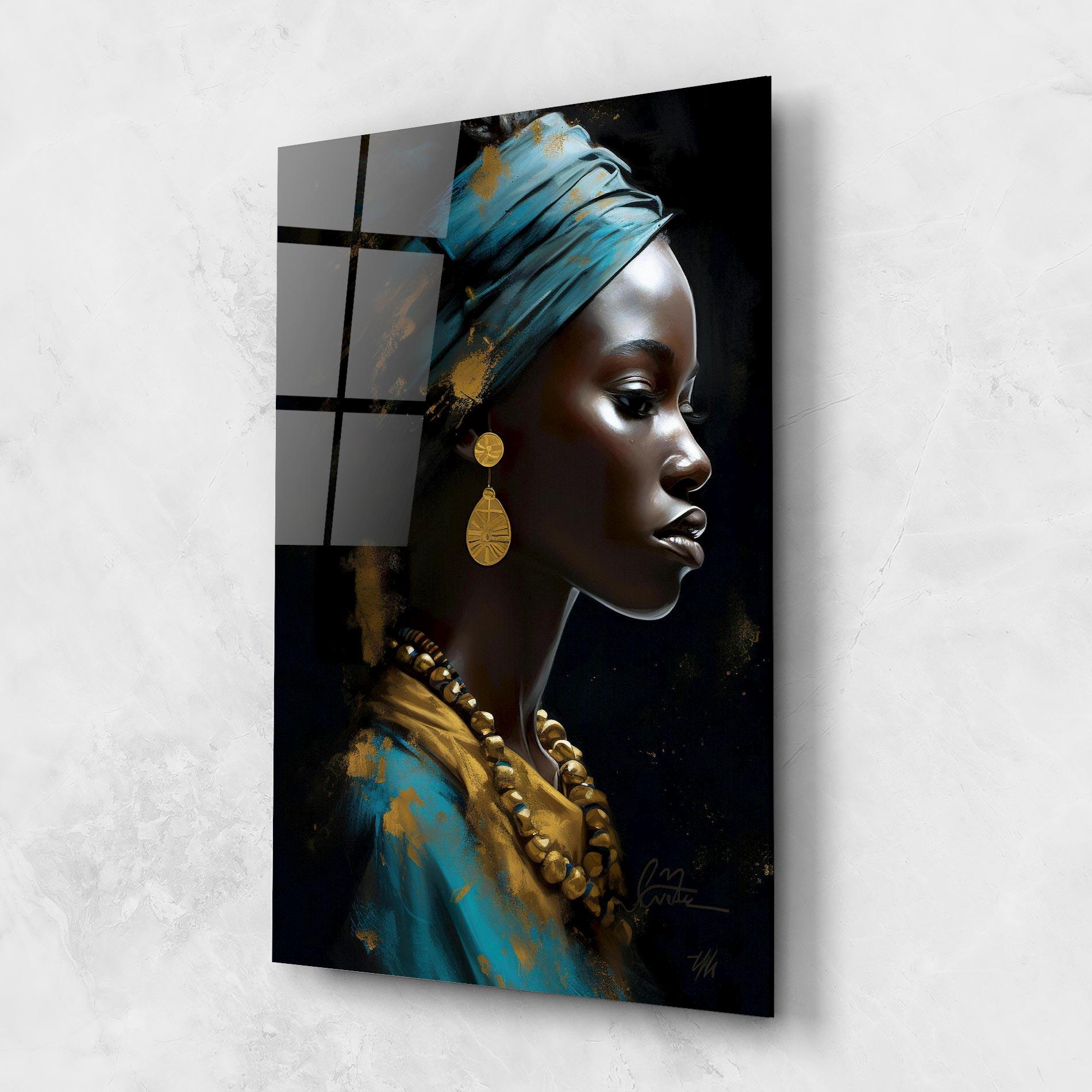 Glasbild Blue Turban mockup 1