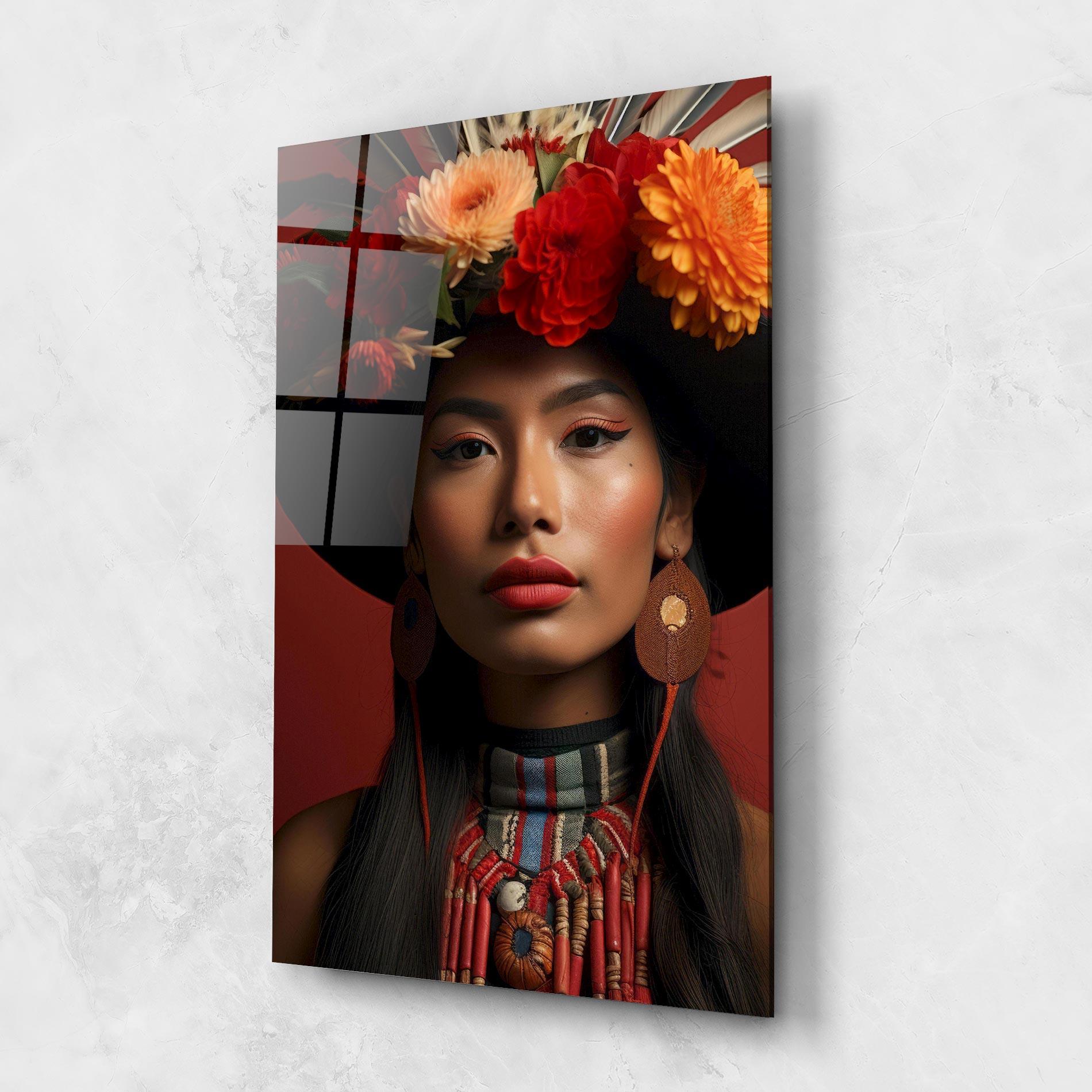 Glasbild Colorful Flowers Hat mockup 1