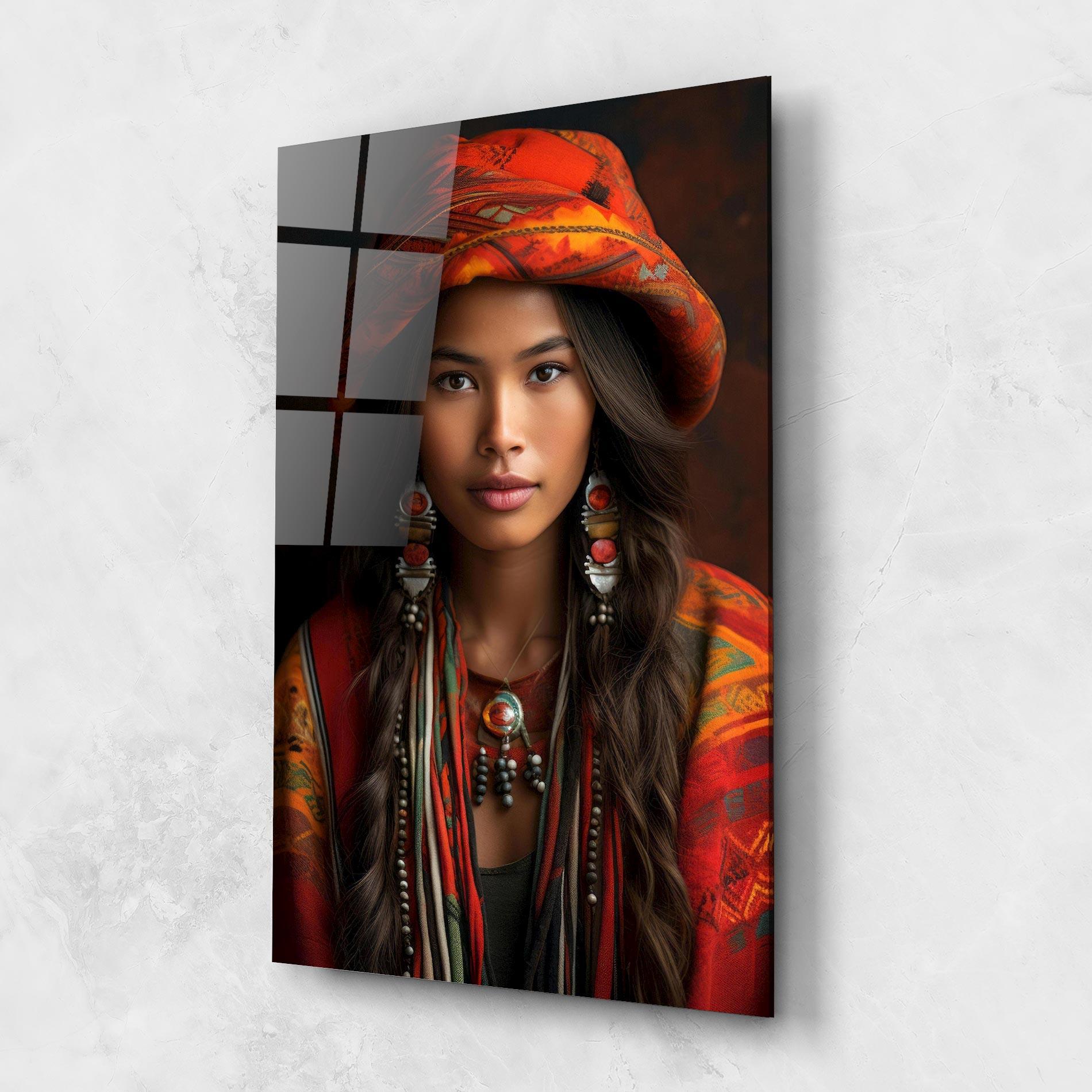 Glasbild Colorful Hat And Earrings mockup 1