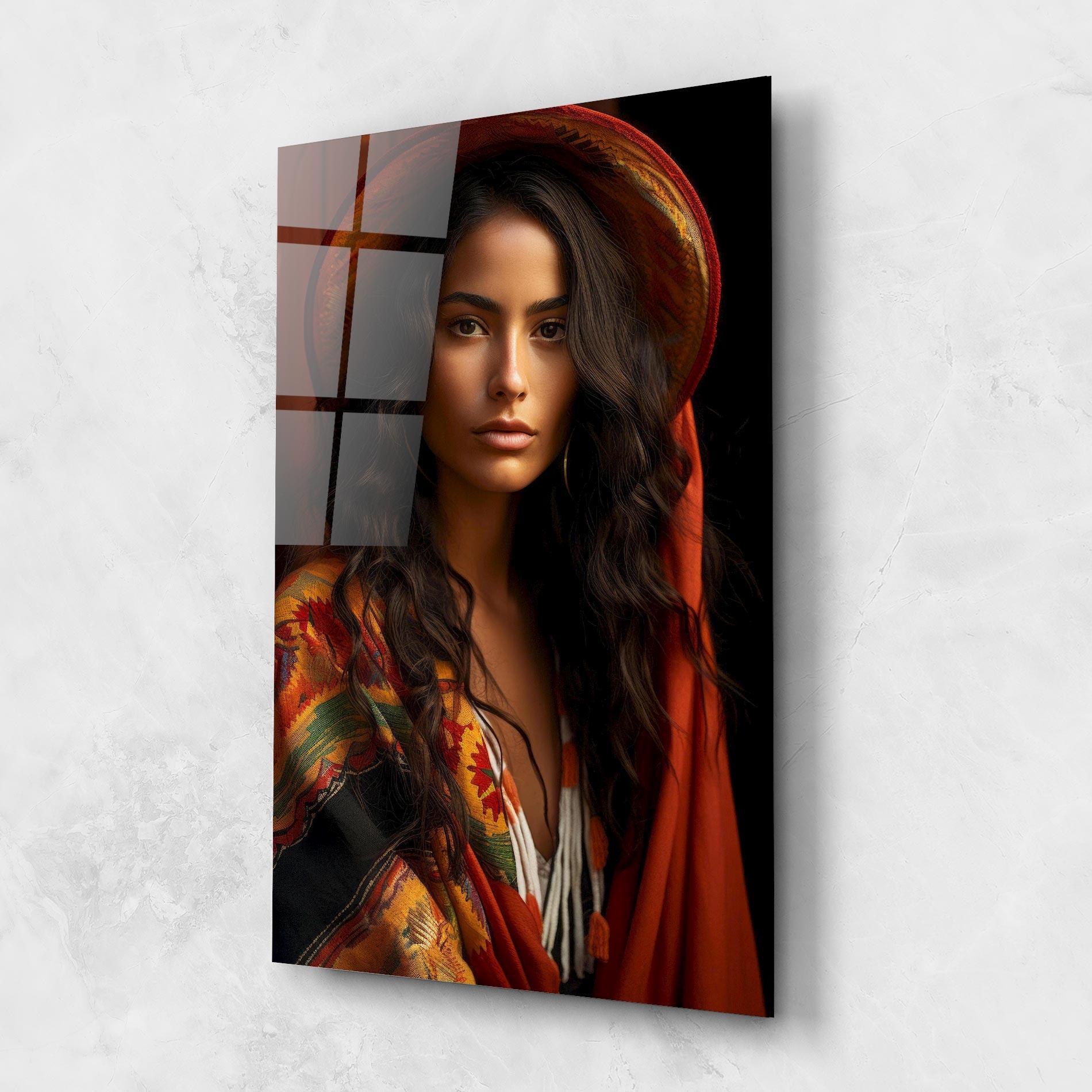 Glasbild Colorful Hat And Scarf mockup 1