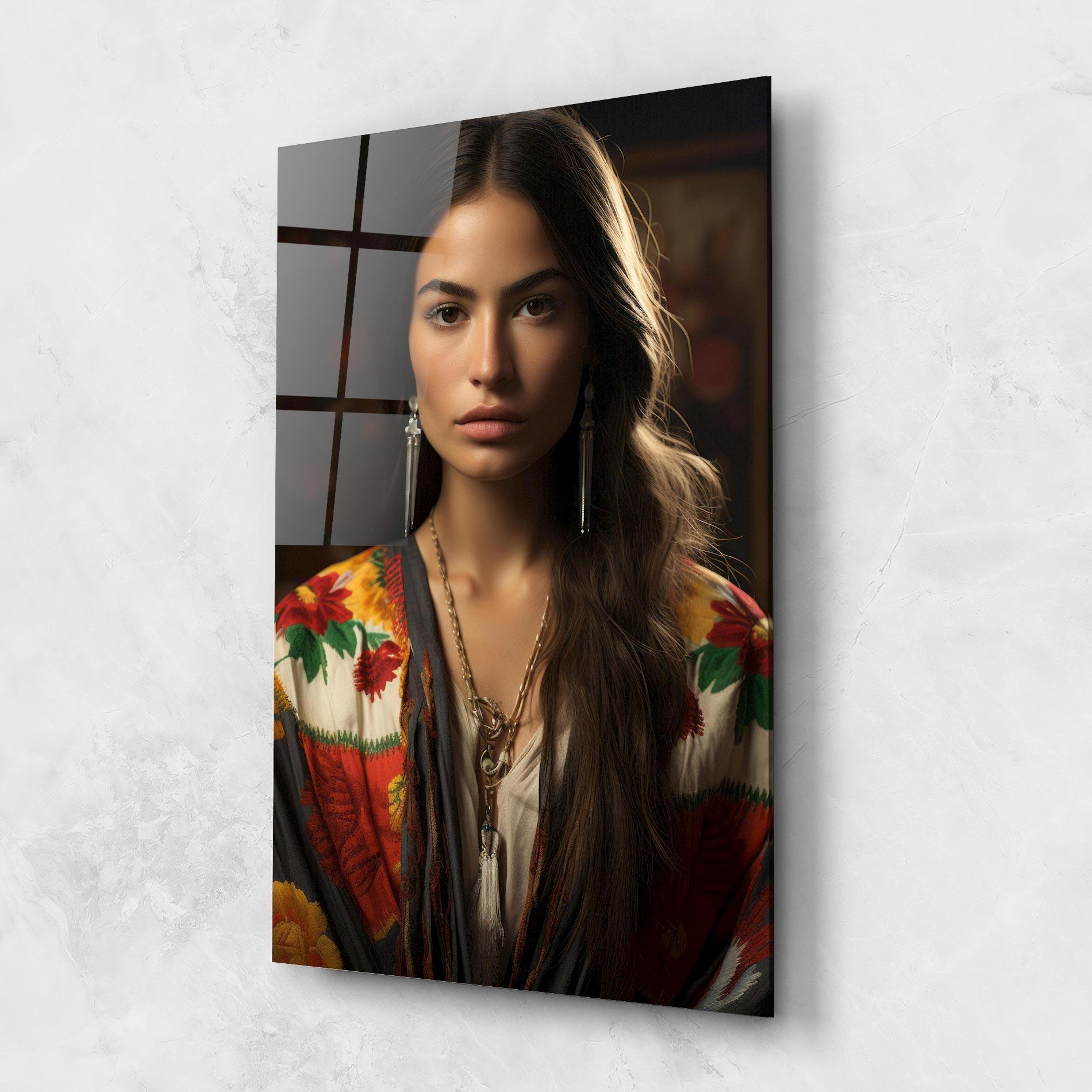 Glasbild Colorful Shawl mockup 1