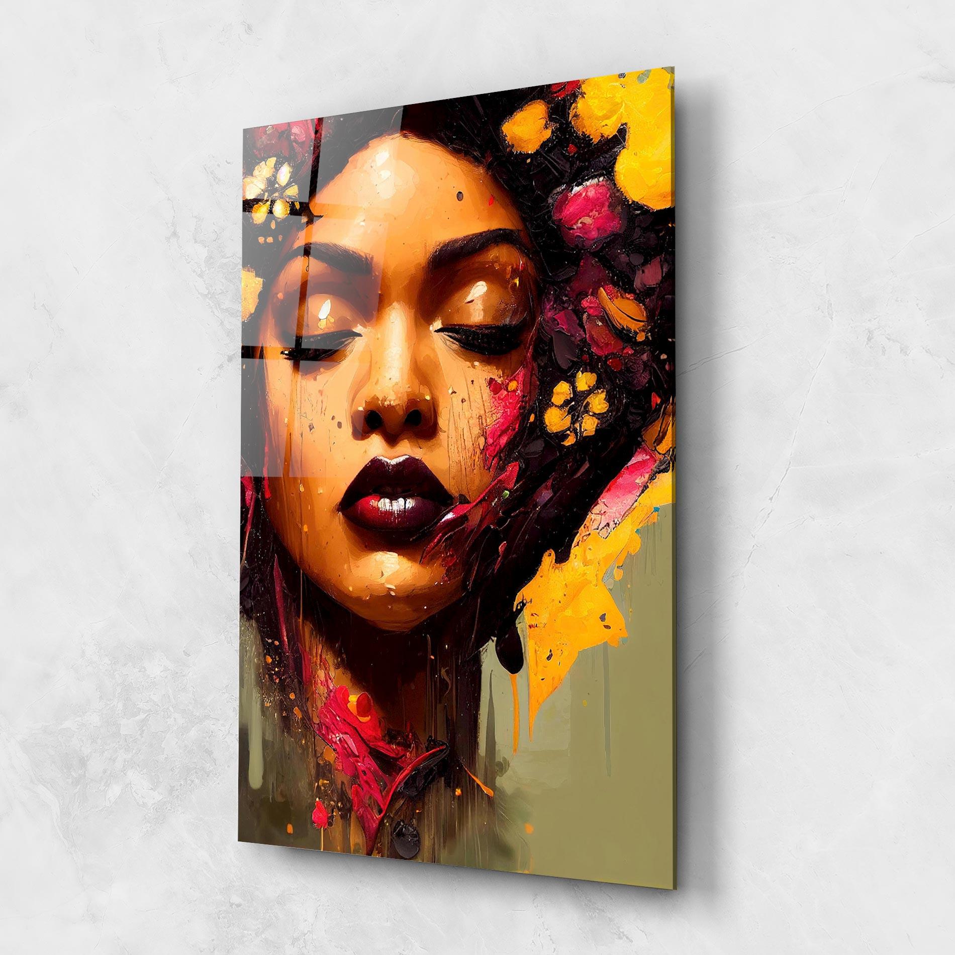 Glasbild Ebony Woman mockup 1