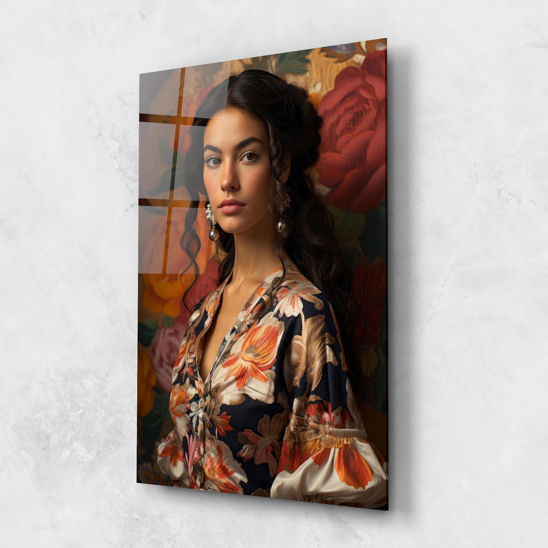 Glasbild Floral Dress Lady mockup 1