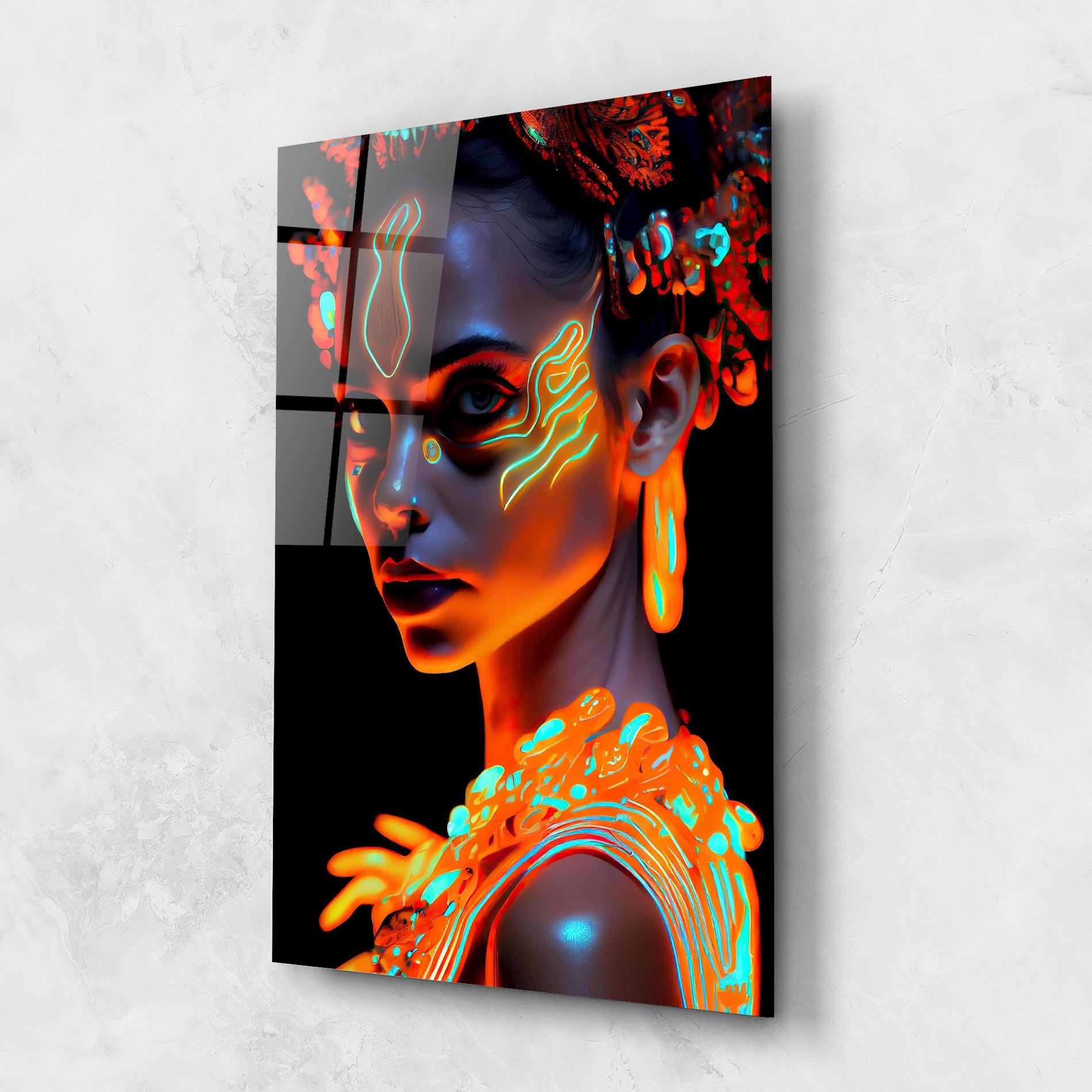 Glasbild Glowing Face Paint mockup 1