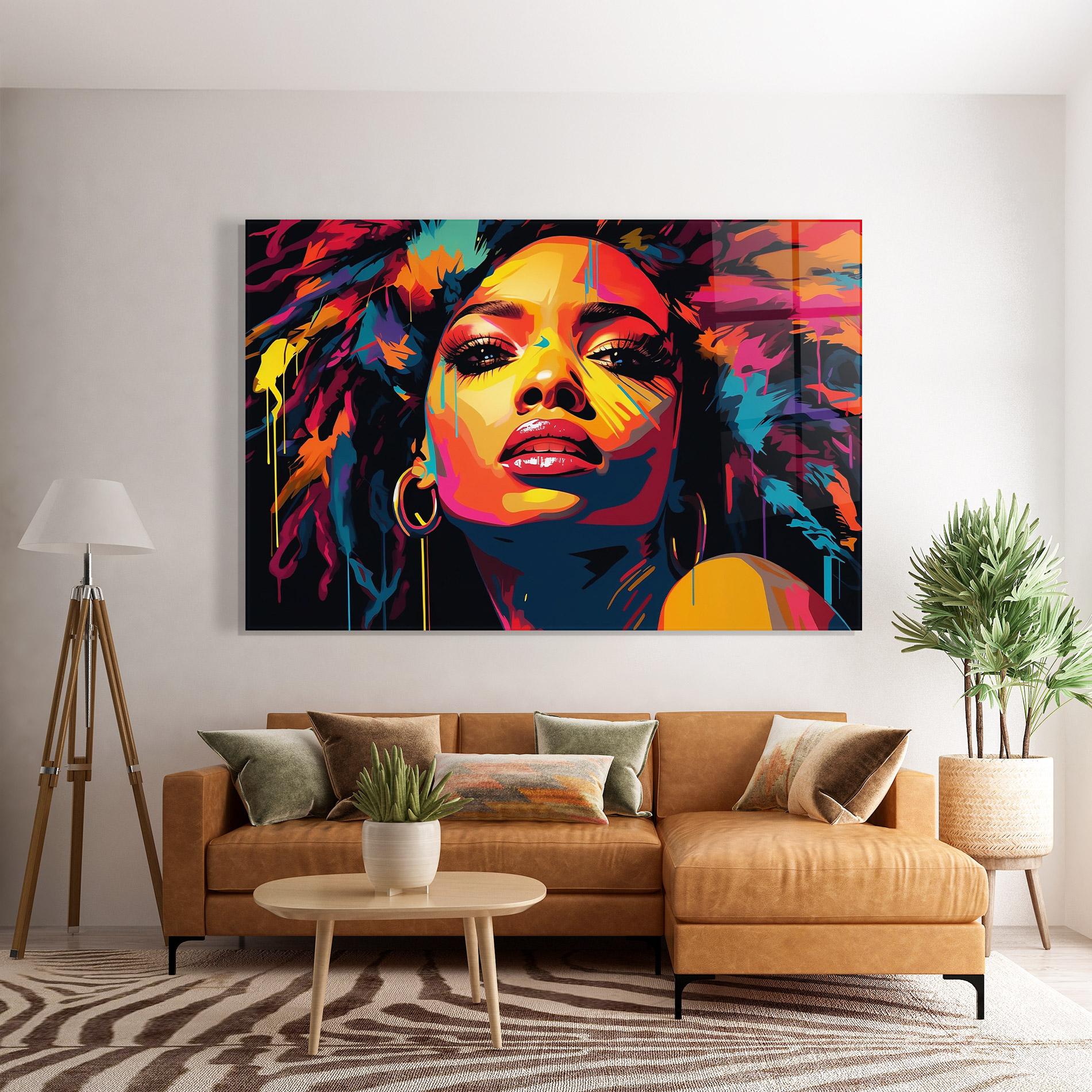 Glasbild Beautiful African Art mockup 7