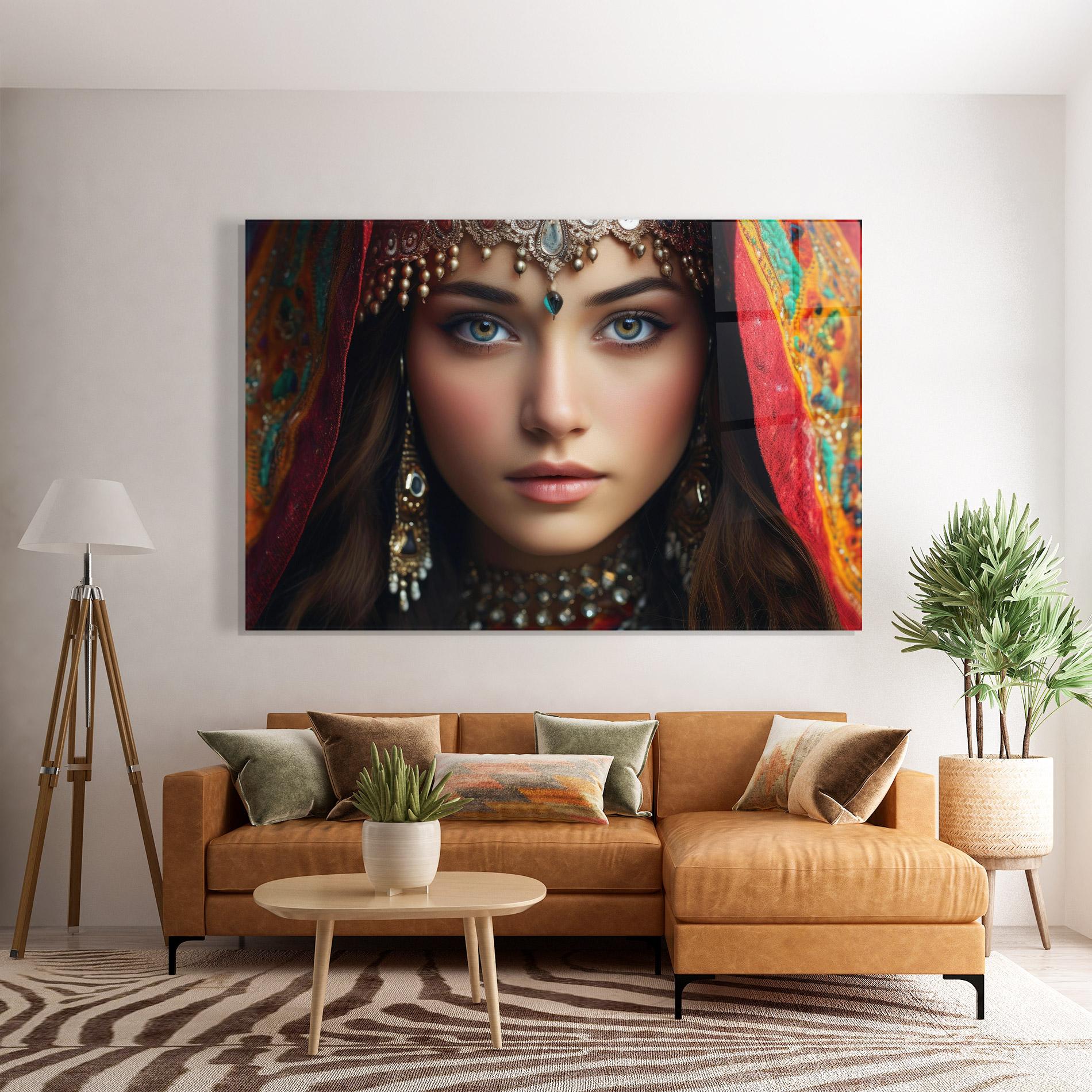 Glasbild Blue Green Culture Eye mockup 7