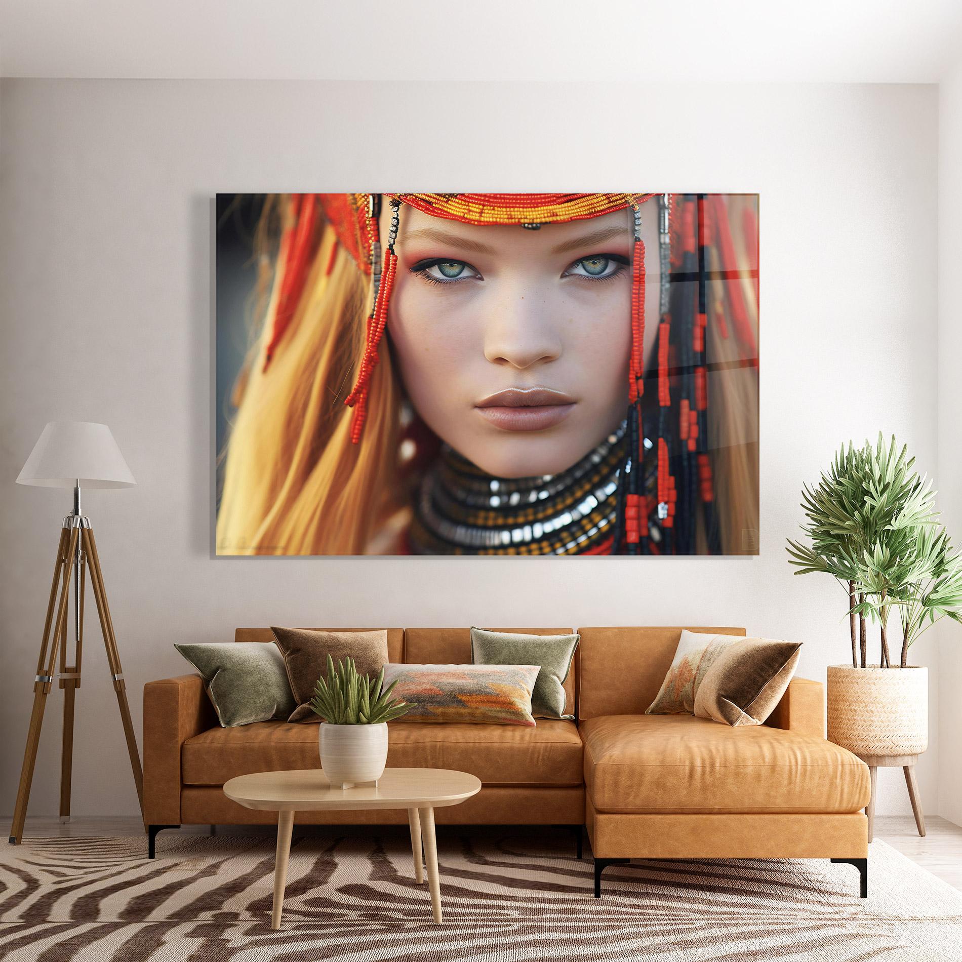 Glasbild Closeup Portrait Pretty Eyes mockup 7