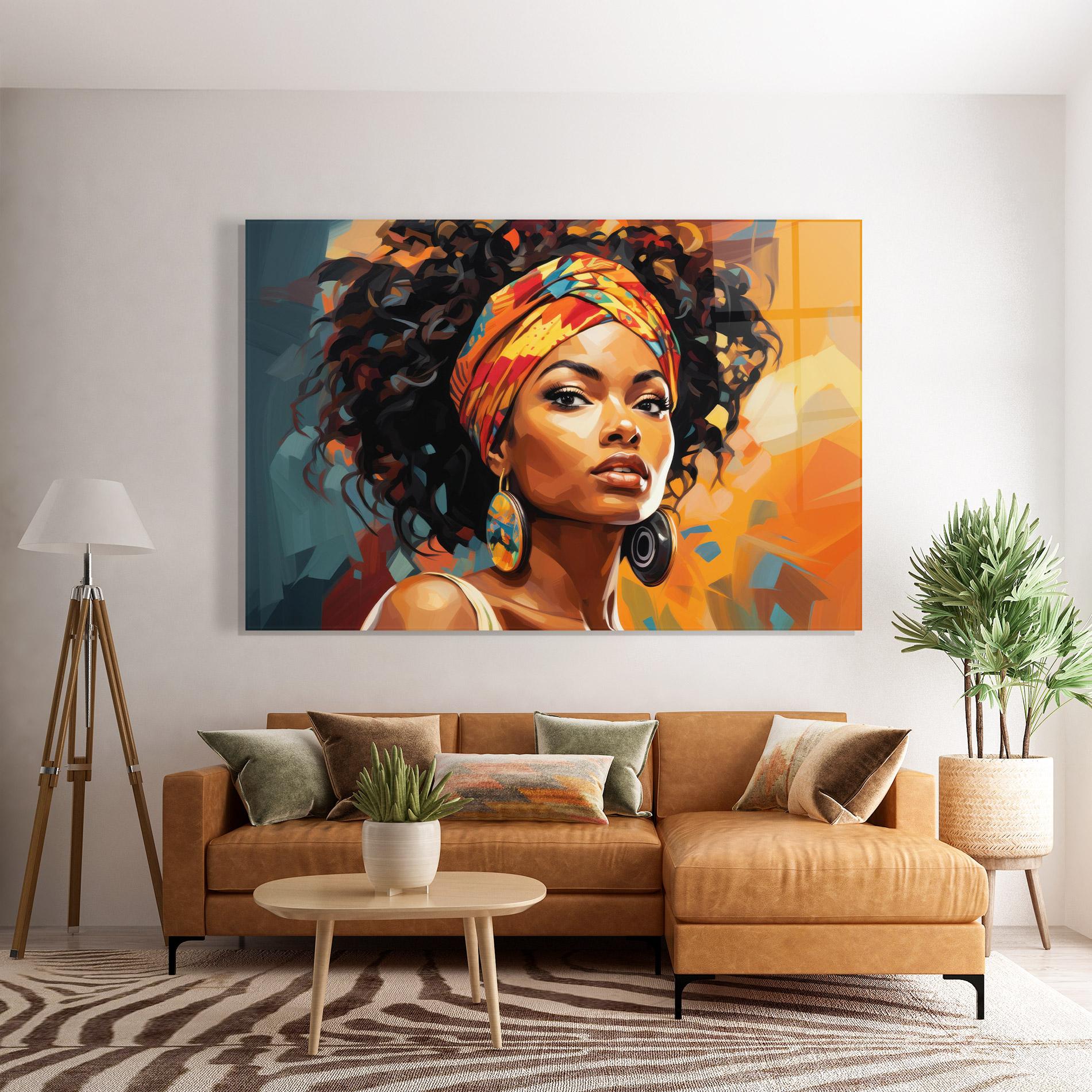 Glasbild Colorful Ethic Portrait mockup 7