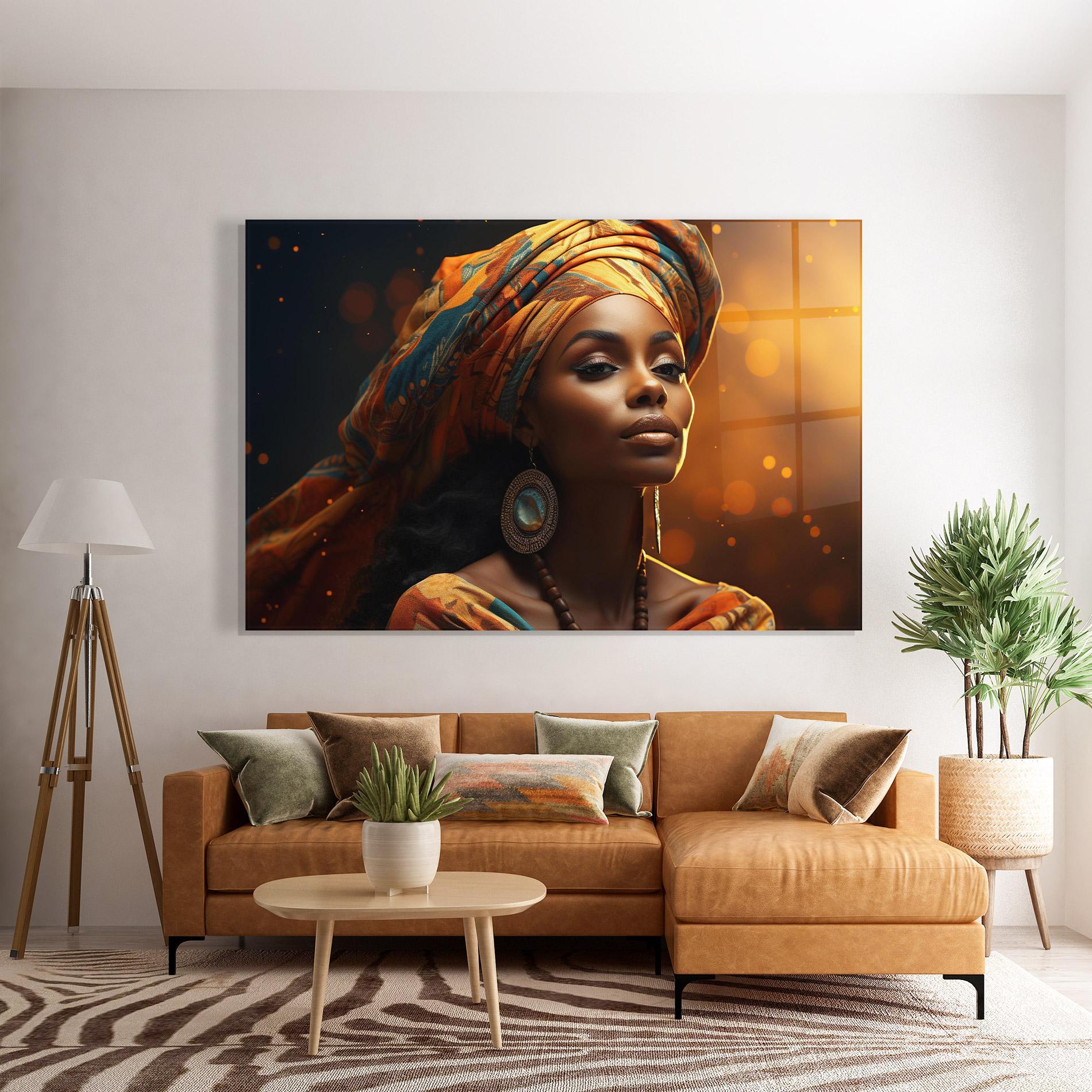 Glasbild Fashion African Portrait mockup 7