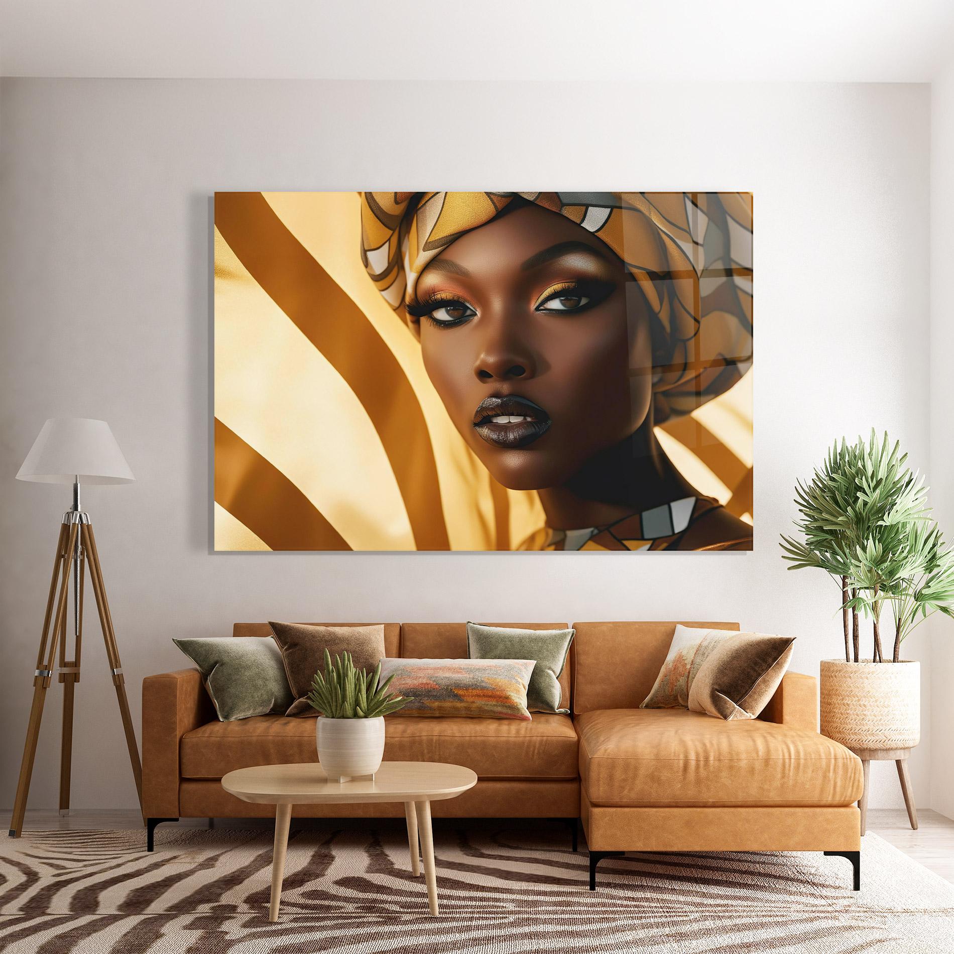Glasbild Fashion African Woman mockup 7