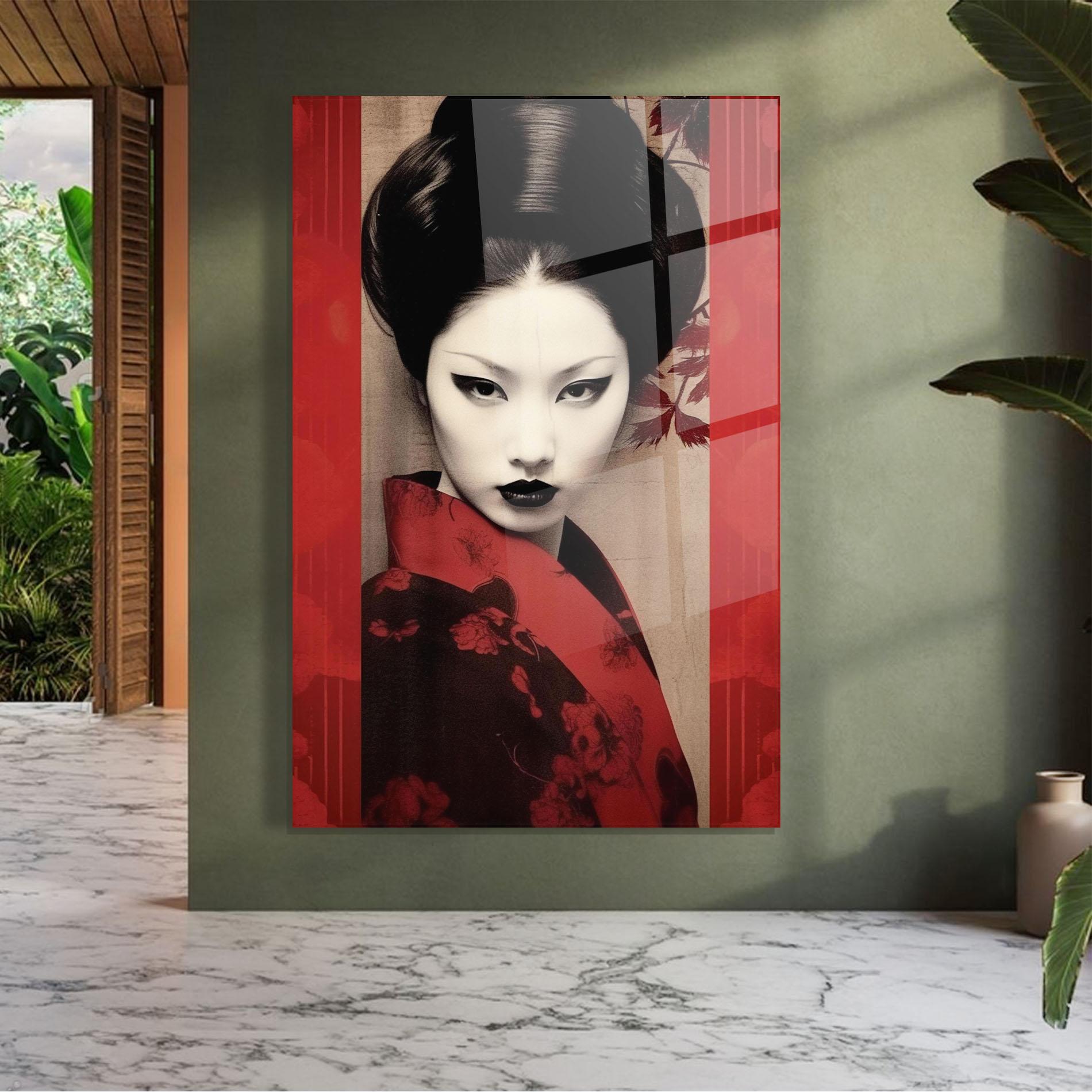 Glasbild Black Asiatic Makeup mockup 7