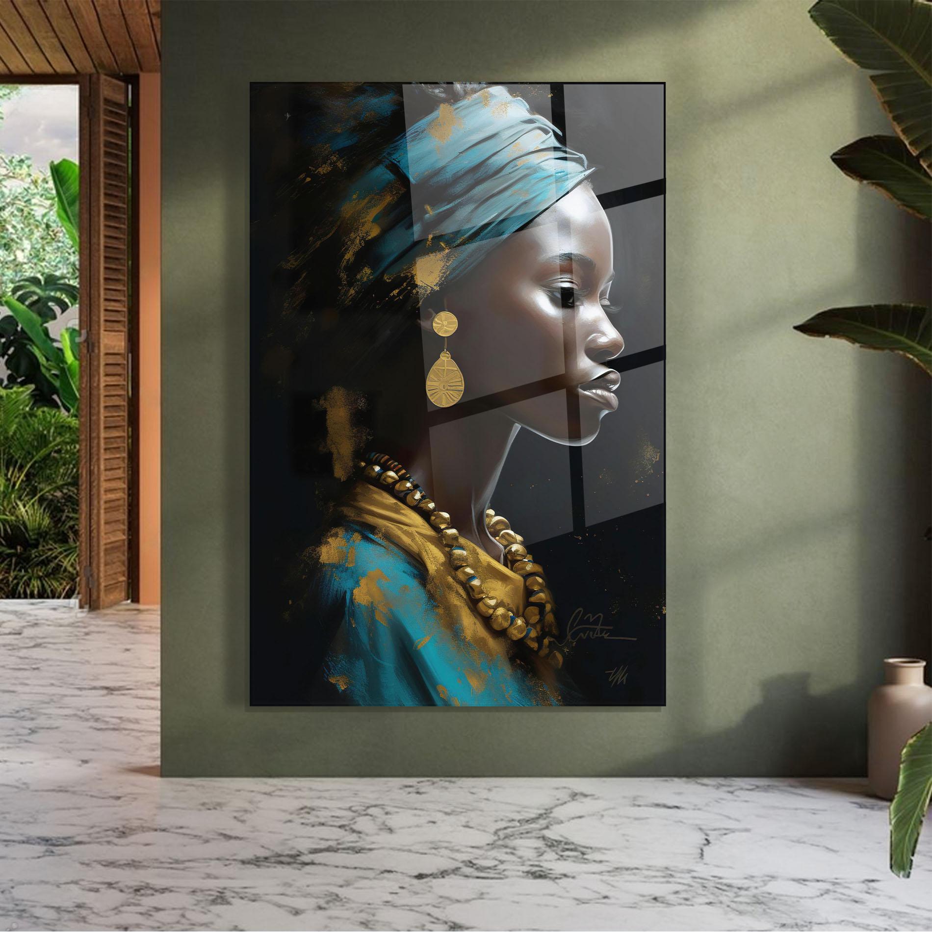 Glasbild Blue Turban mockup 7