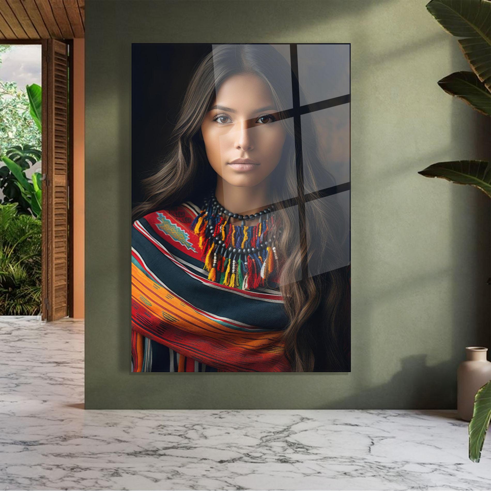 Glasbild Colorful Scarf mockup 7