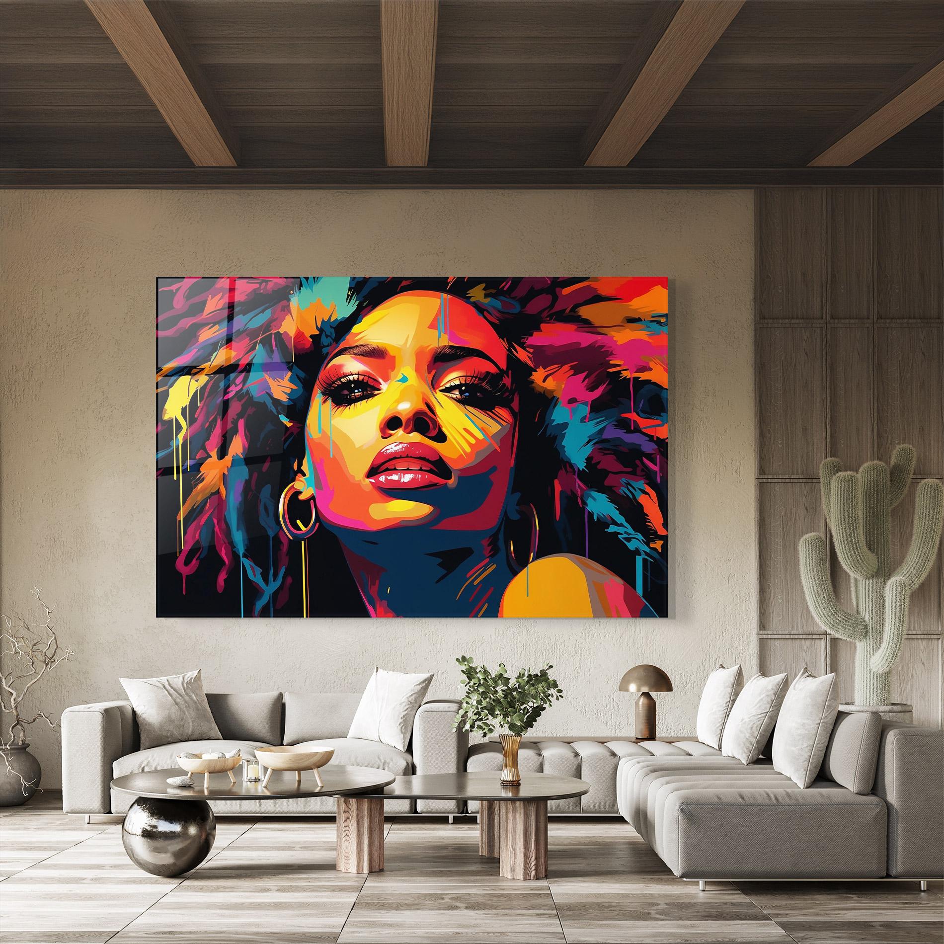 Glasbild Beautiful African Art mockup 8