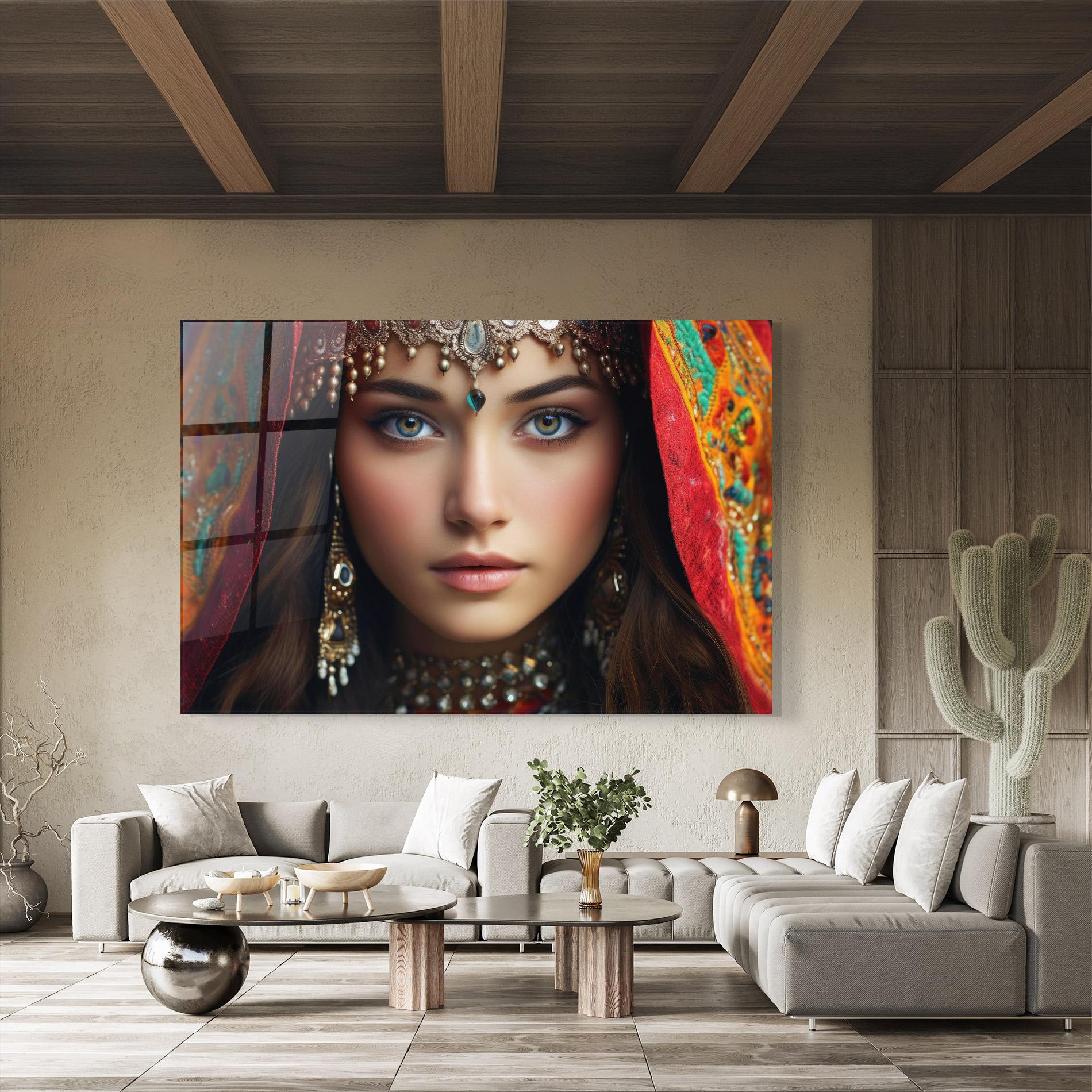 Glasbild Blue Green Culture Eye mockup 8