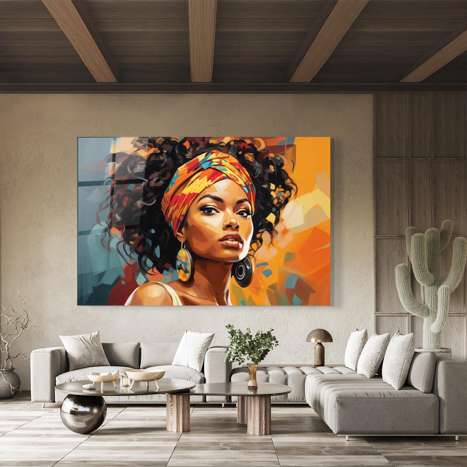 Glasbild Colorful Ethic Portrait mockup 8
