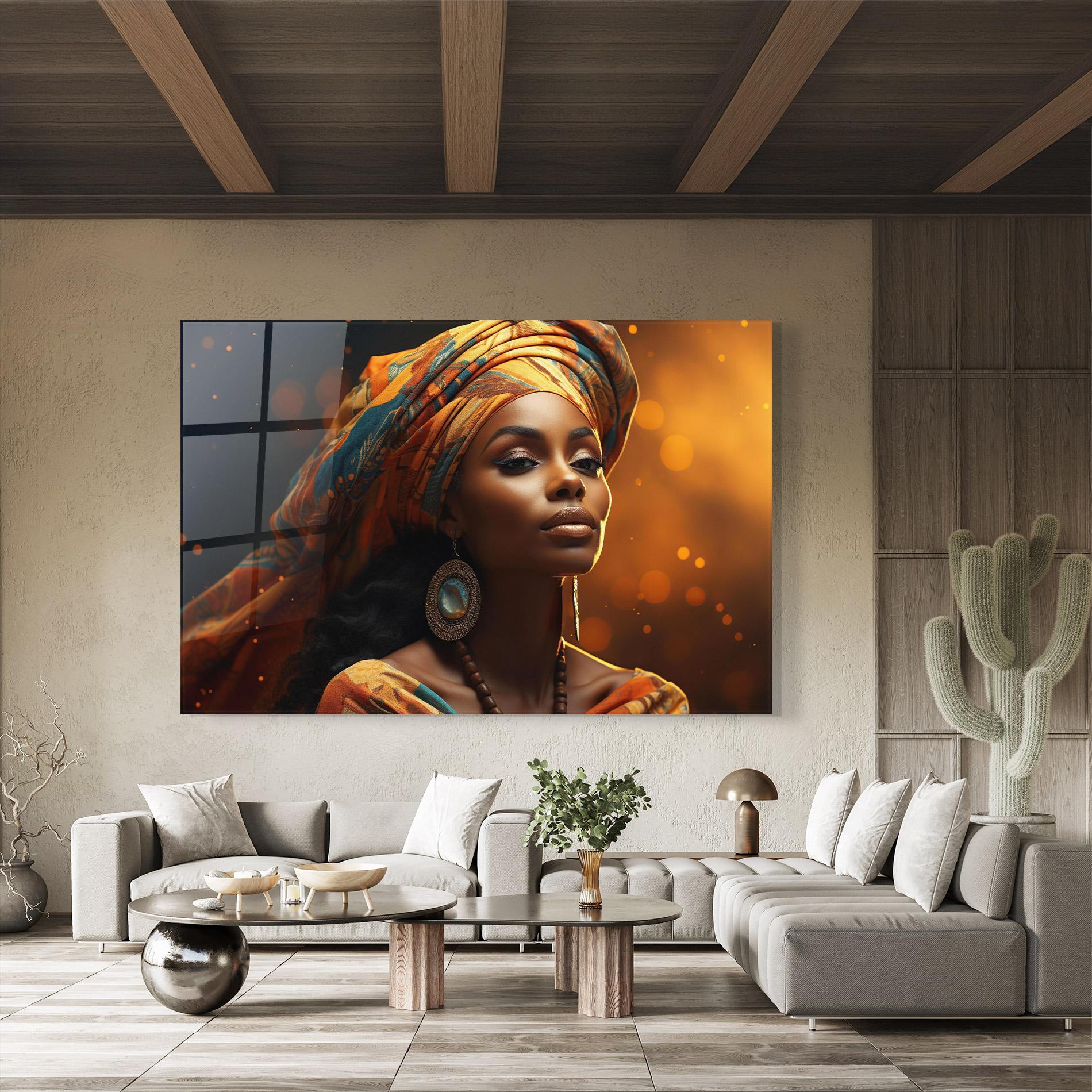 Glasbild Fashion African Portrait mockup 8