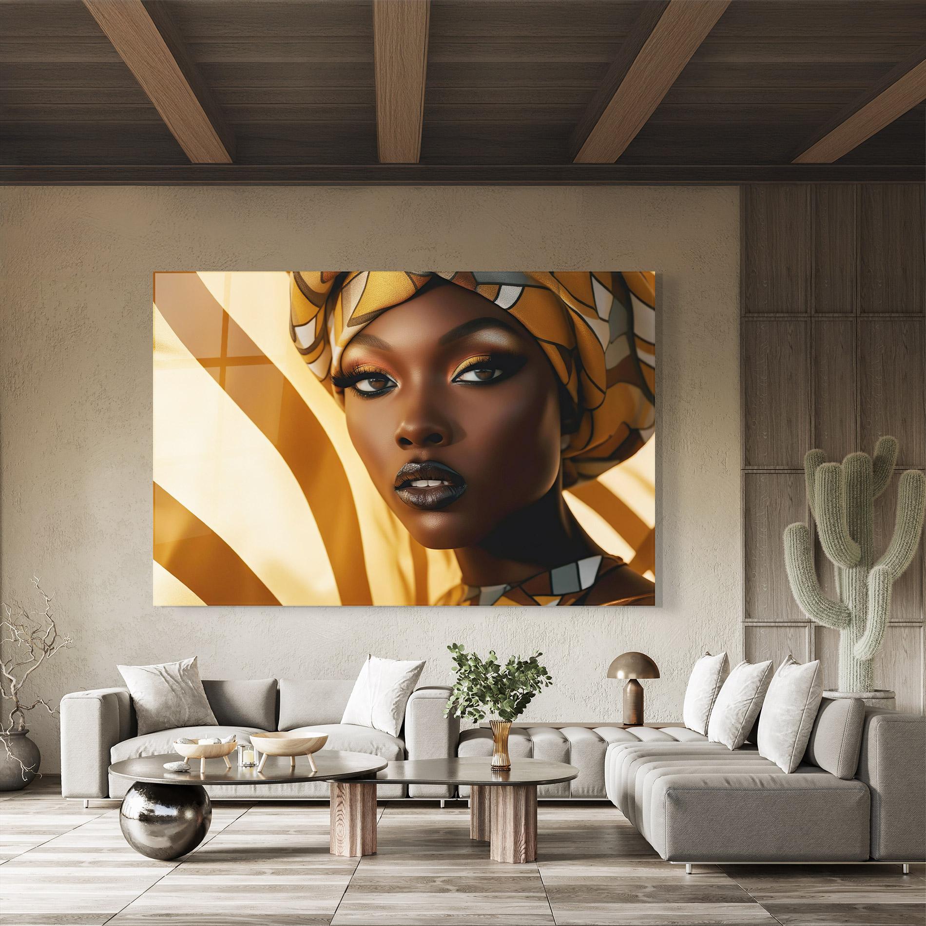 Glasbild Fashion African Woman mockup 8
