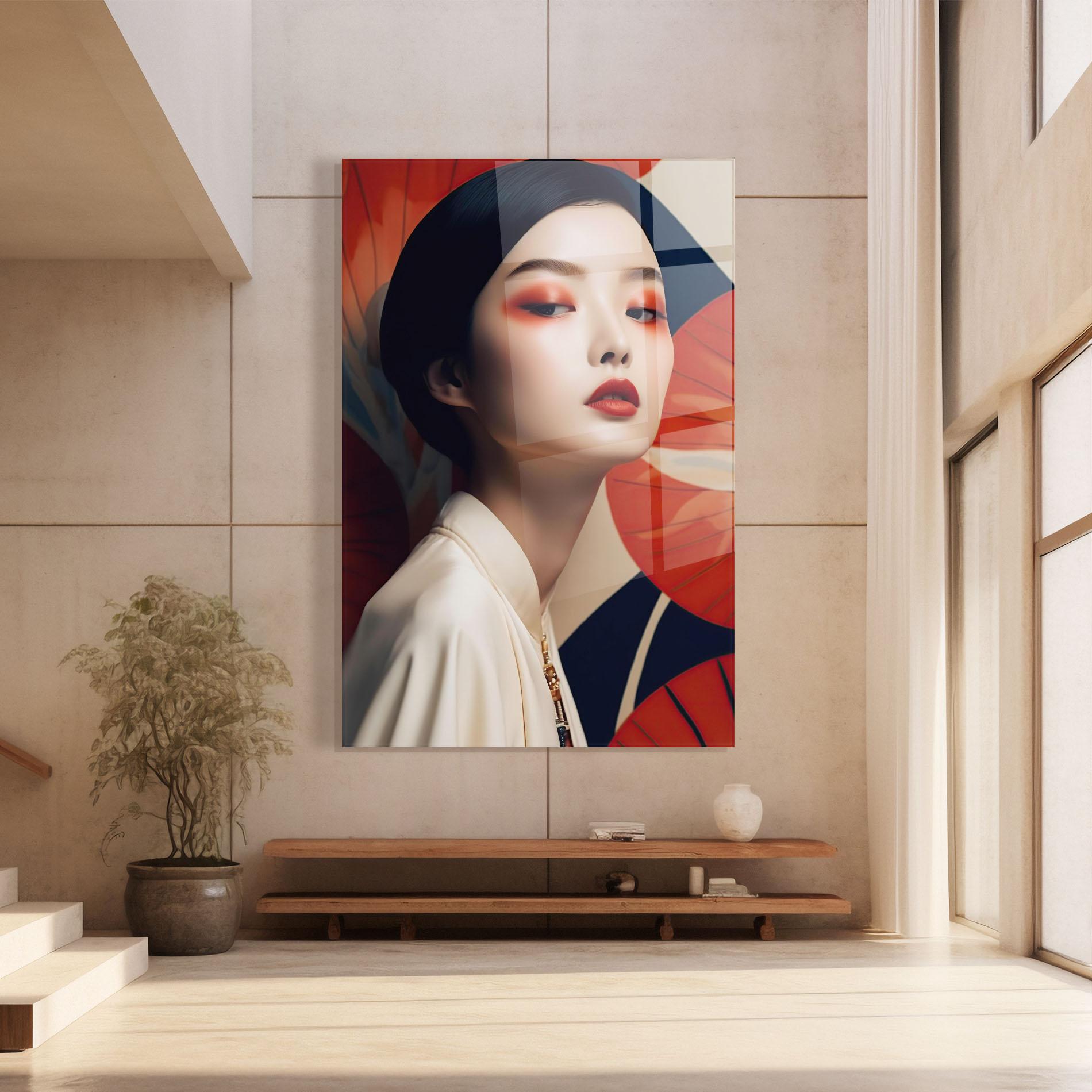 Glasbild Asiatic Red Lips mockup 8