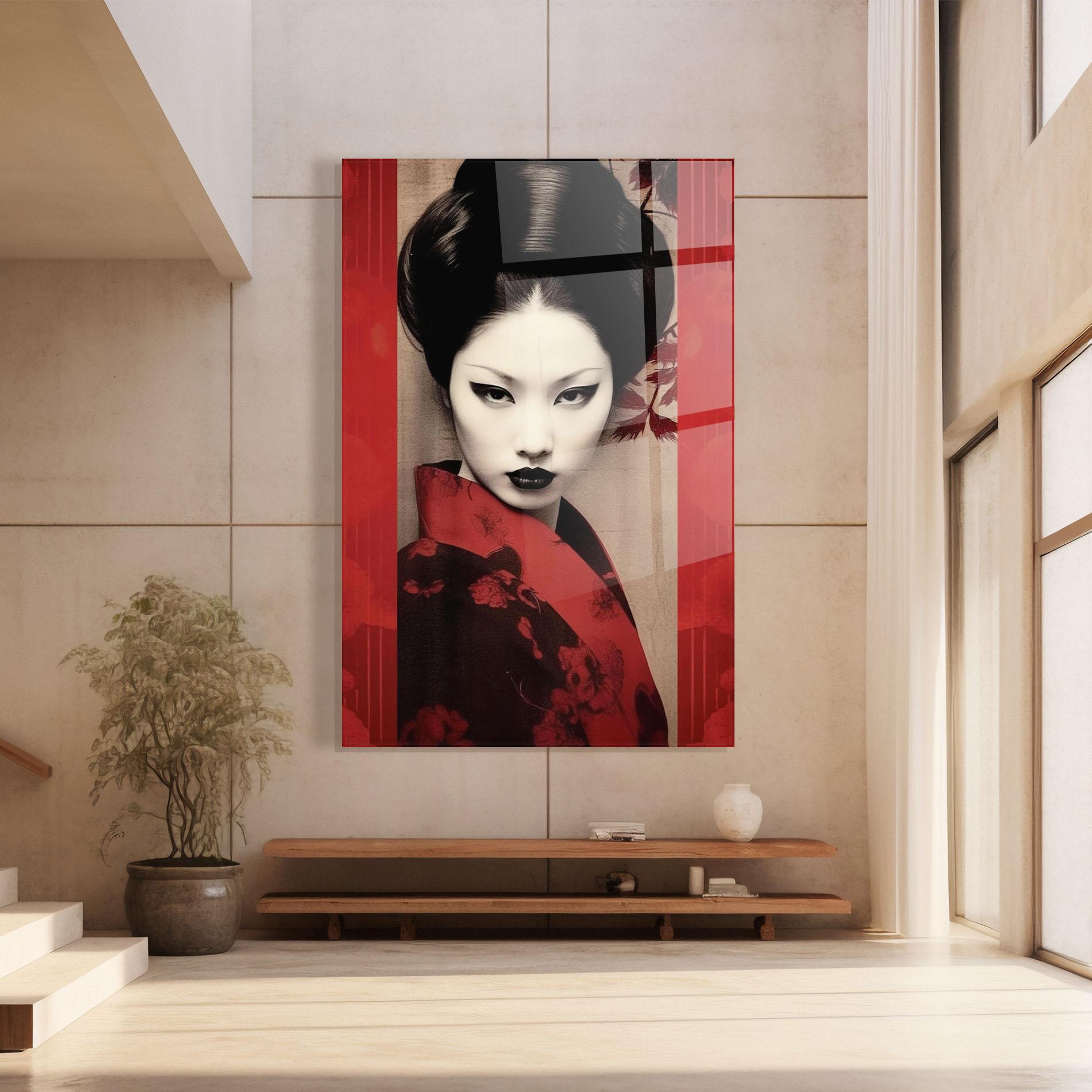 Glasbild Black Asiatic Makeup mockup 8