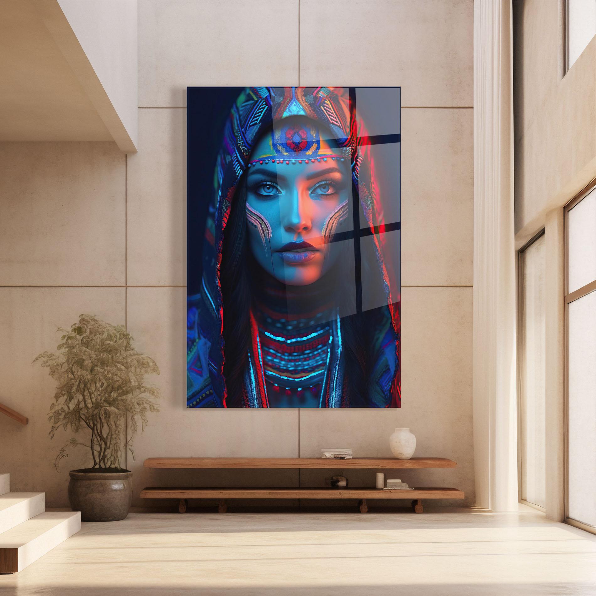 Glasbild Blue Red Light Hood mockup 8