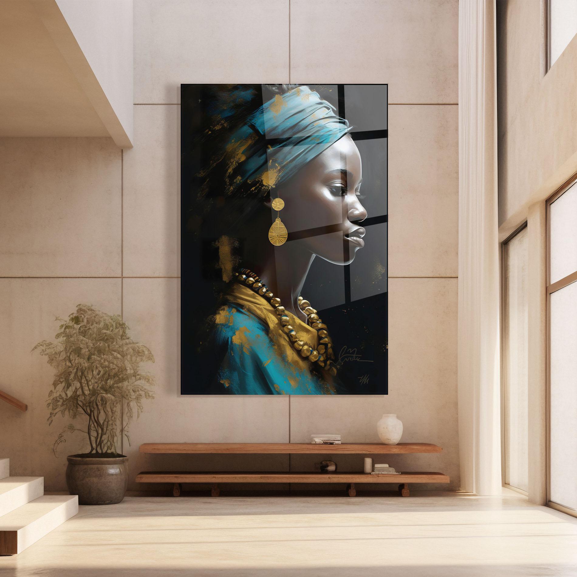 Glasbild Blue Turban mockup 8