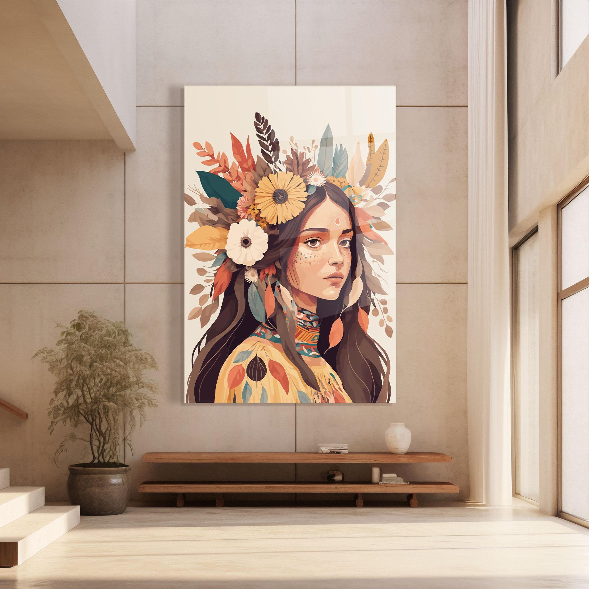 Glasbild Boho Girl mockup 8