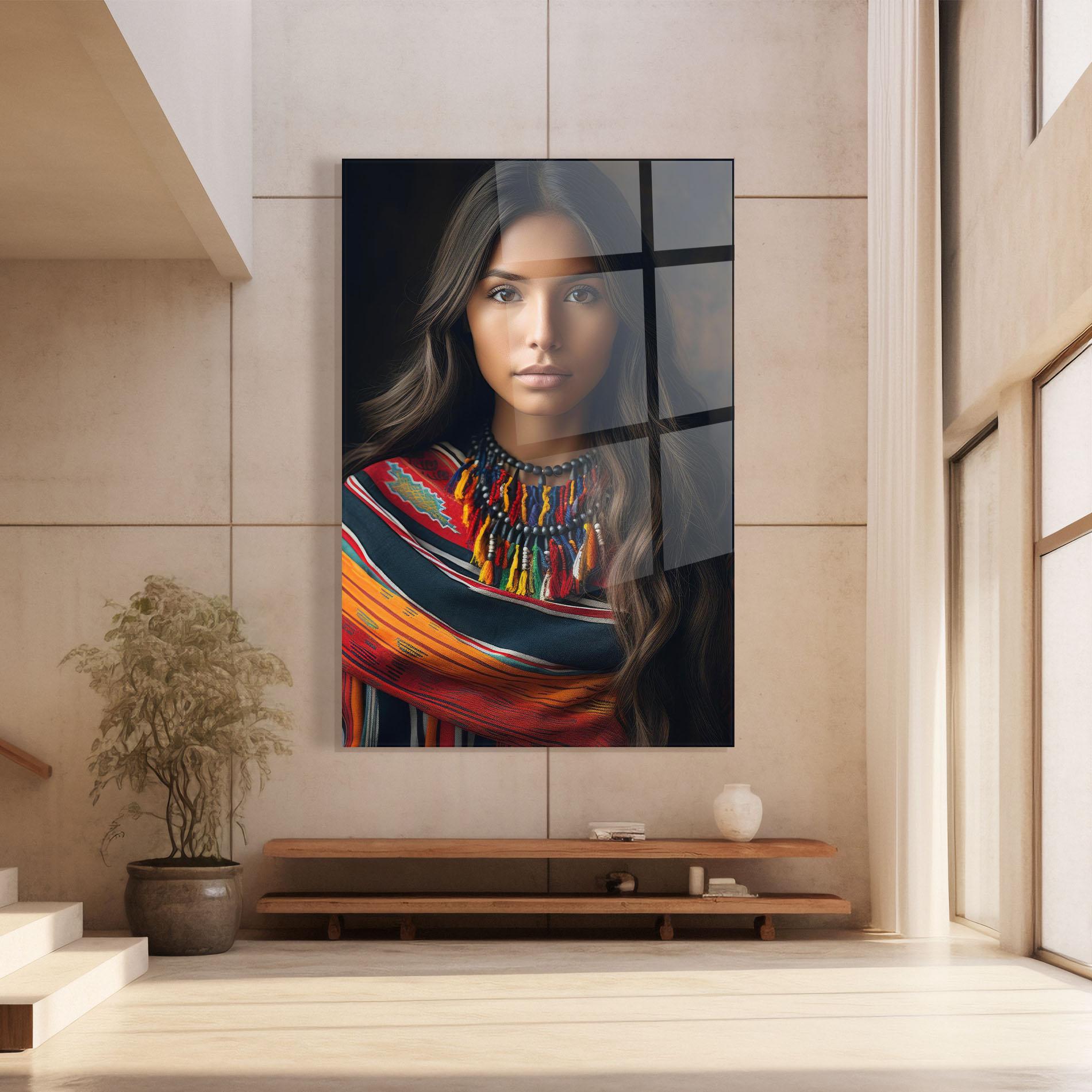 Glasbild Colorful Scarf mockup 8