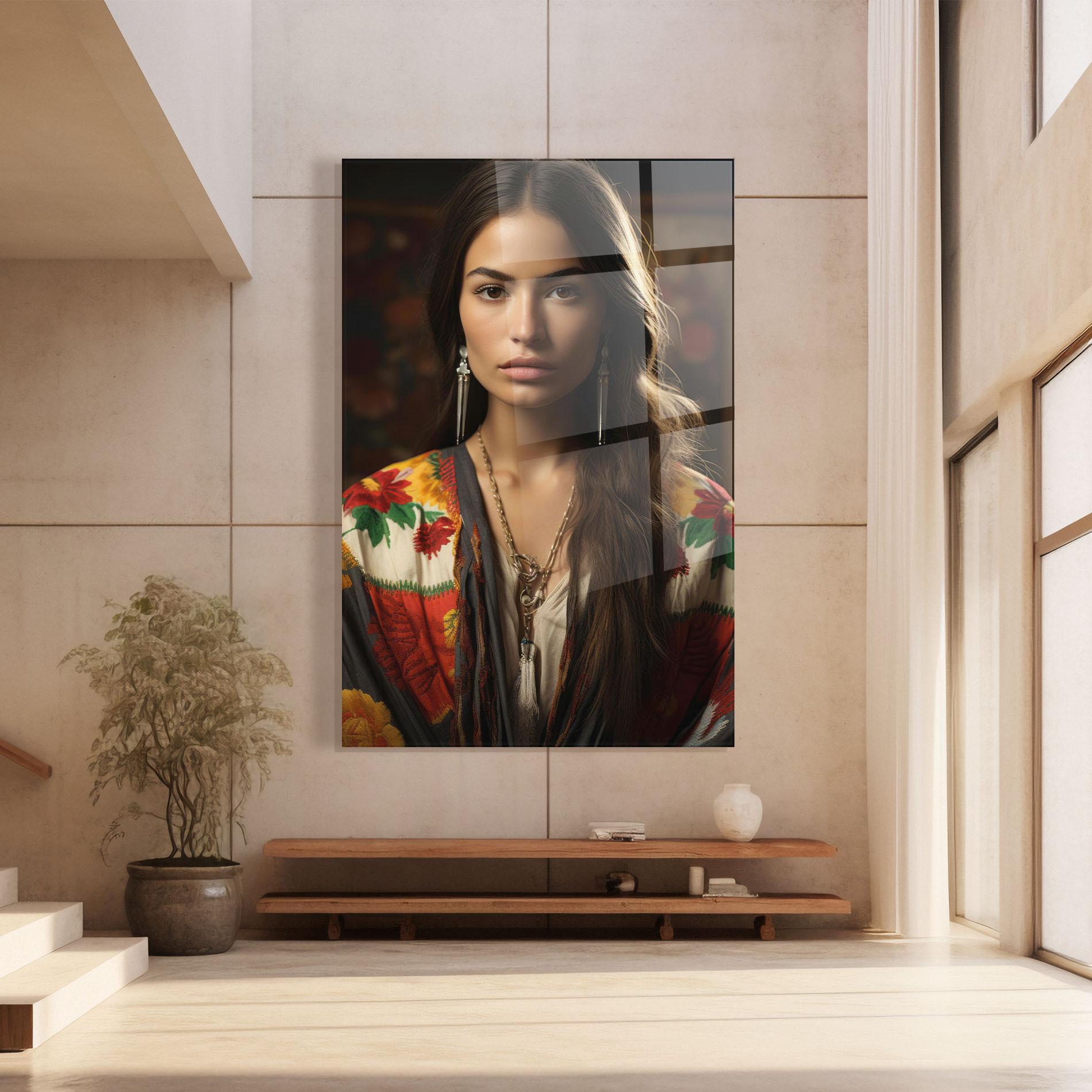 Glasbild Colorful Shawl mockup 8