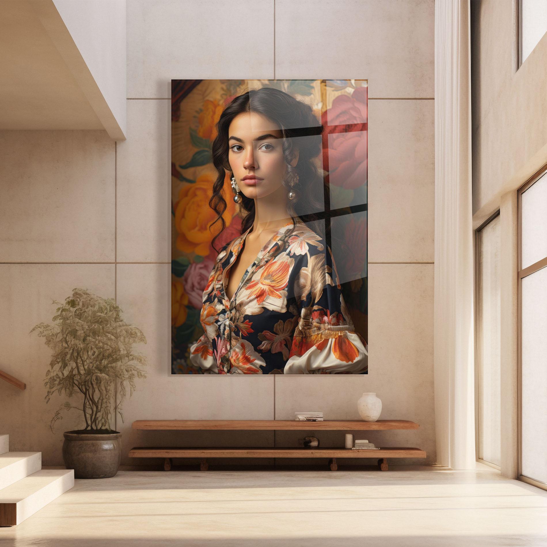 Glasbild Floral Dress Lady mockup 8