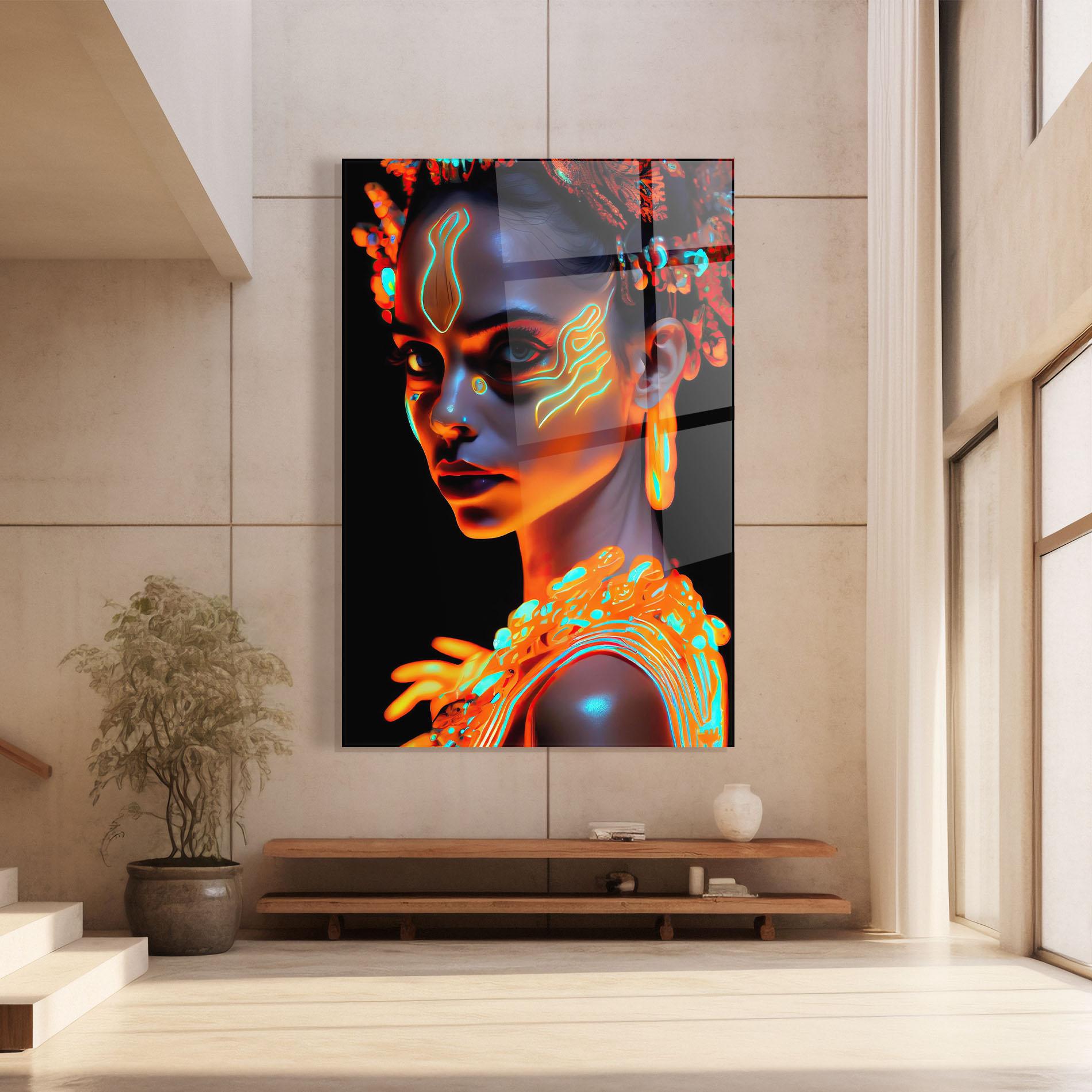 Glasbild Glowing Face Paint mockup 8