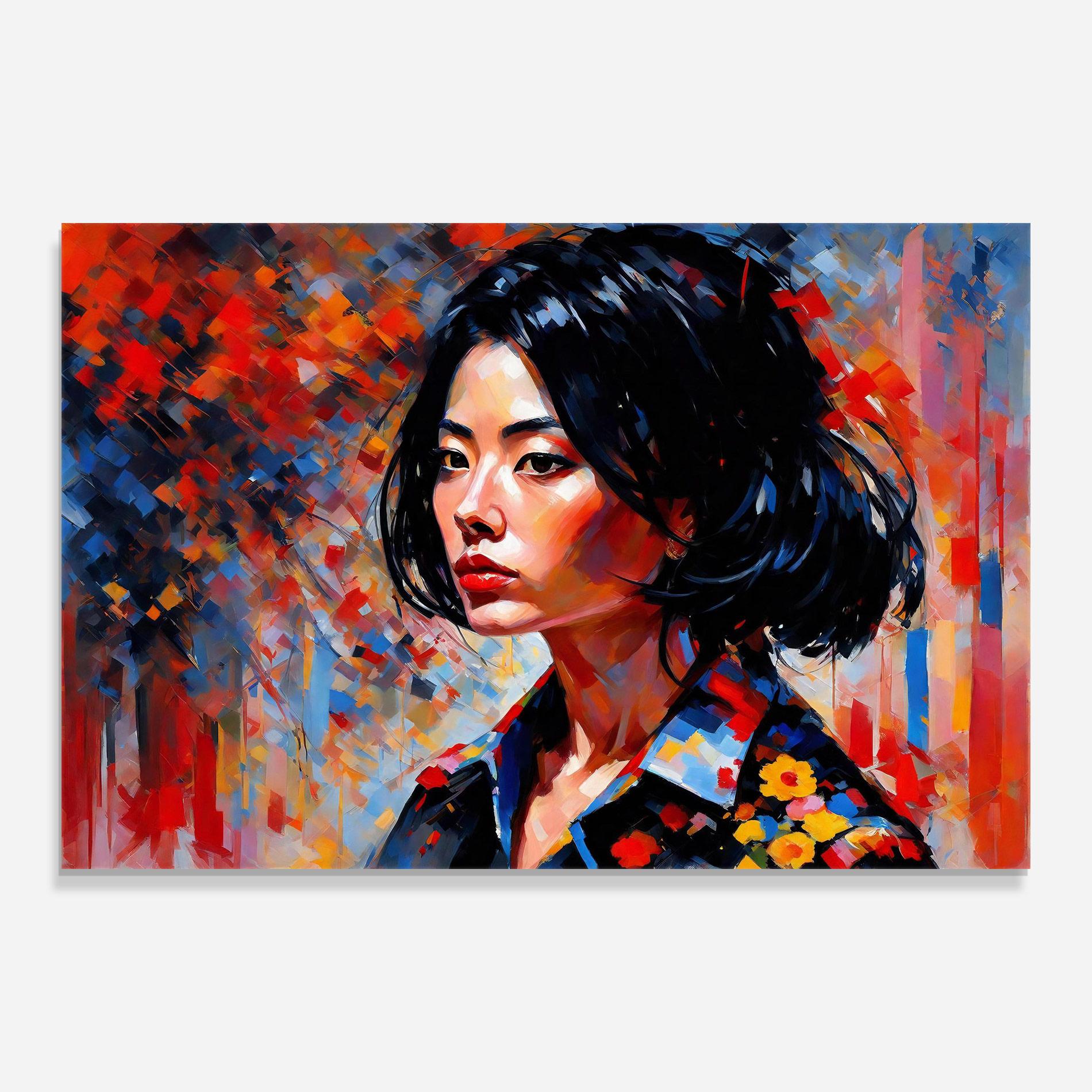 Glasbild Beautiful Asian Woman mockup 0