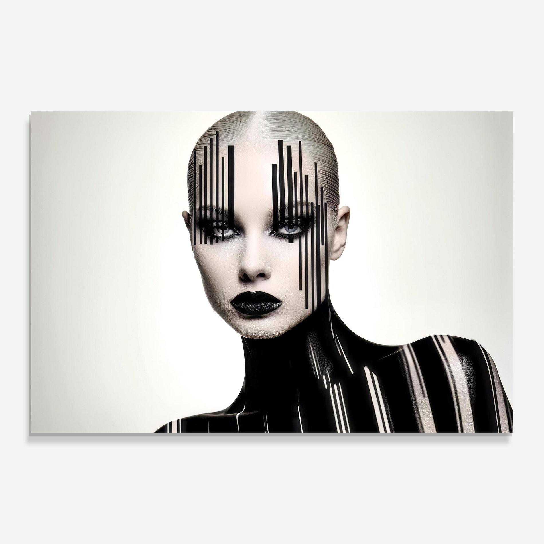 Glasbild Black Lips And Outfit mockup 0