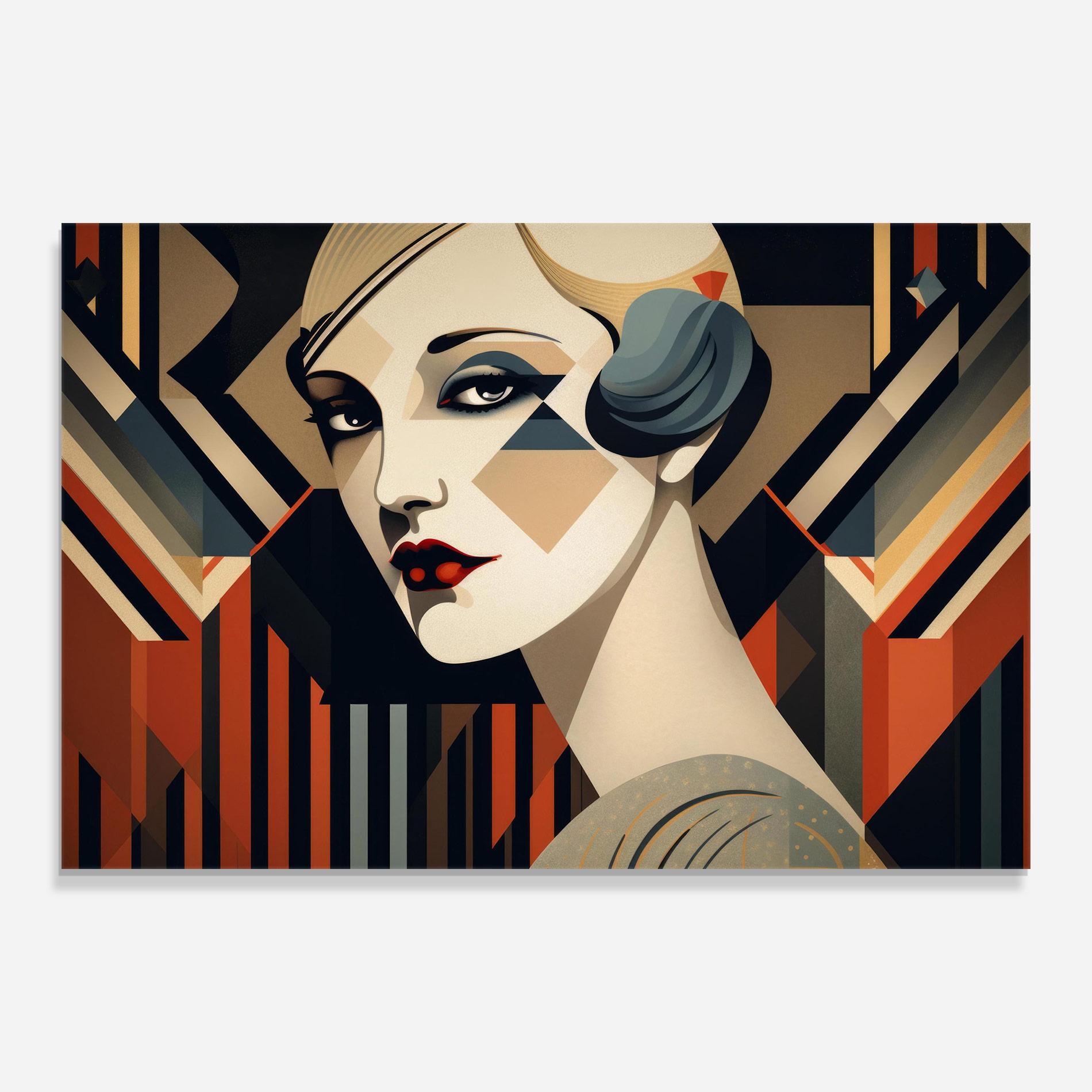 Glasbild Elegant Portrait Woman mockup 0